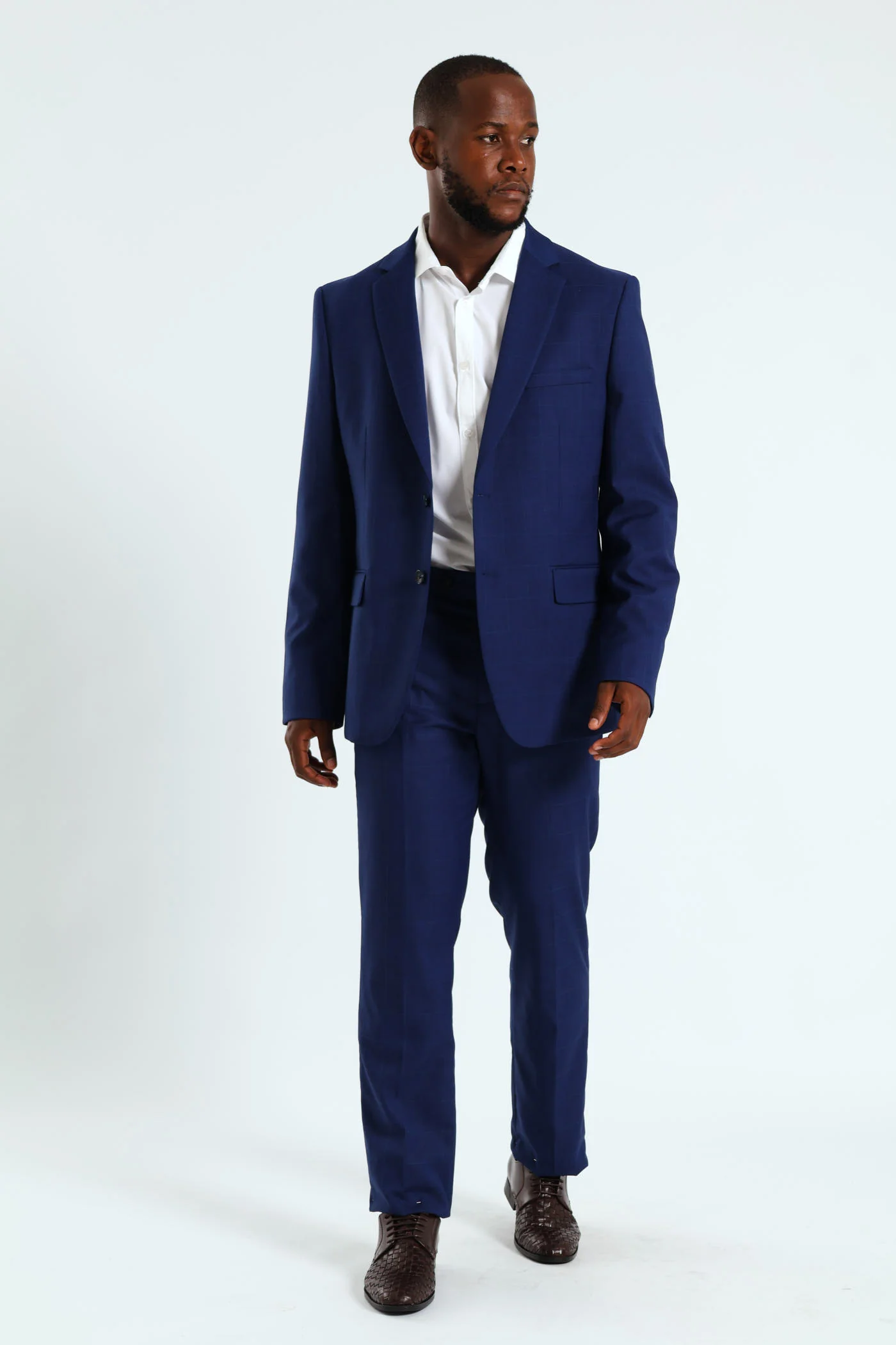 Regular Check Suit Trouser - Royal Blue - Image 2