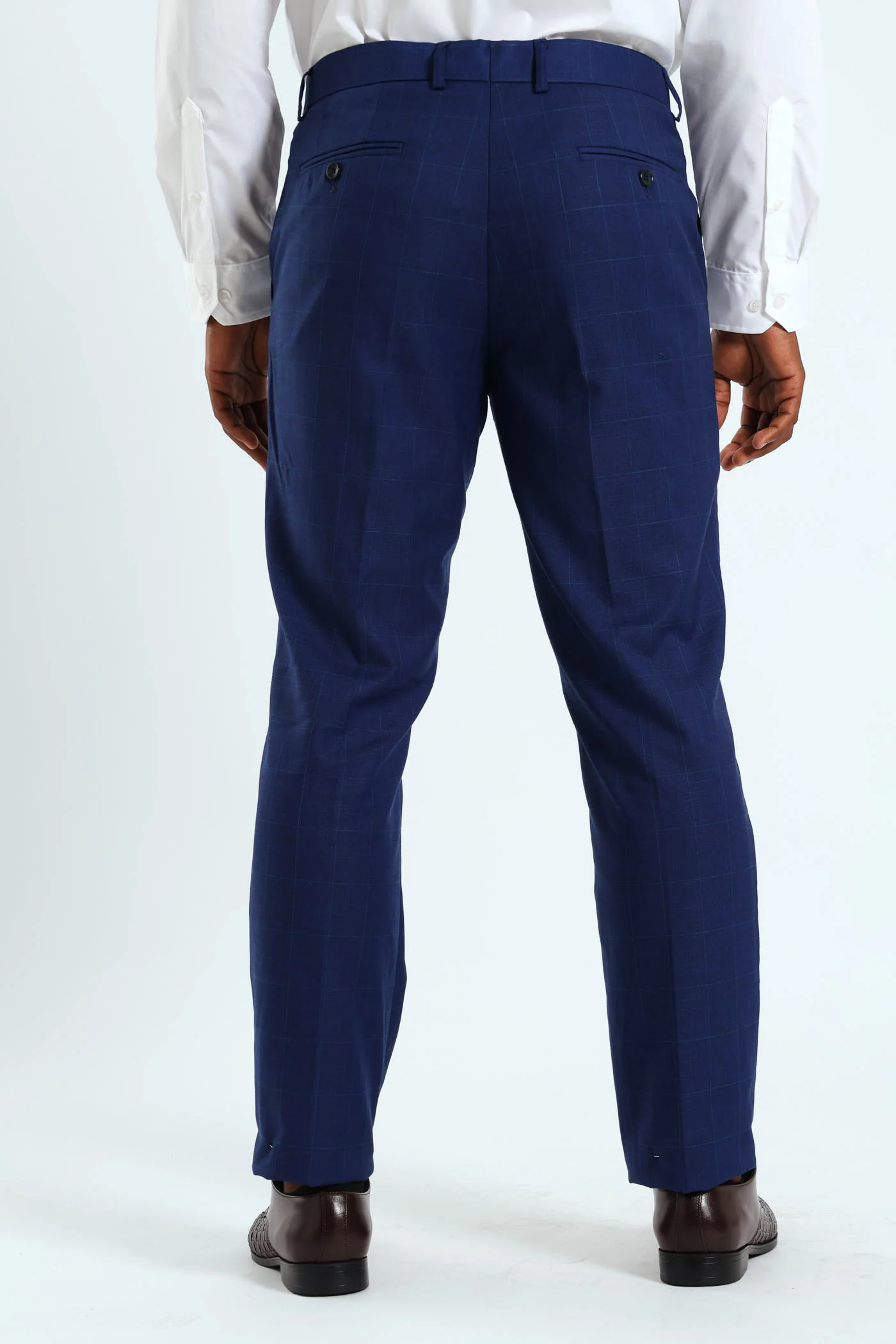 Regular Check Suit Trouser - Royal Blue - Image 4