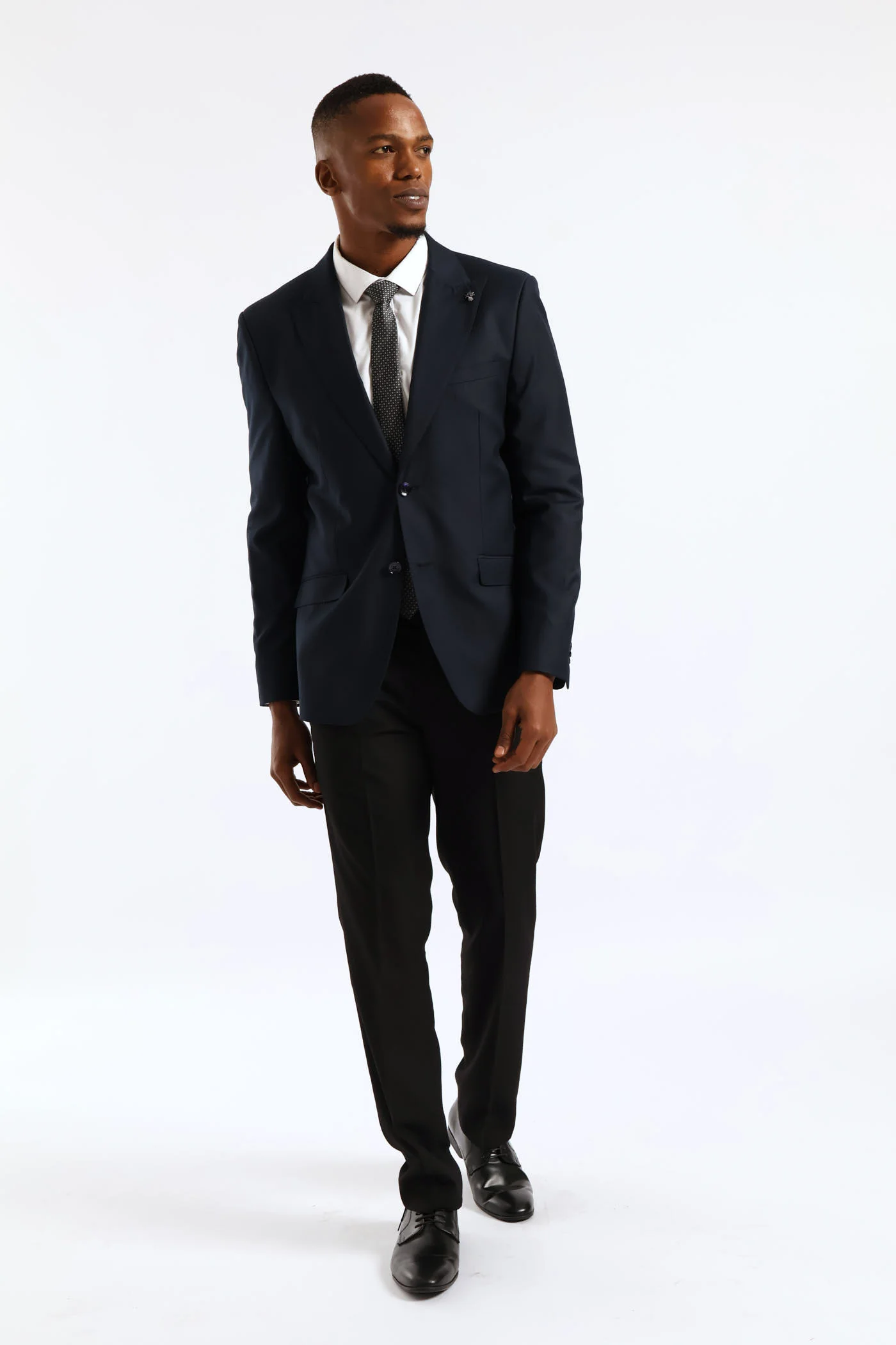 Regular Extended Waistband Check Trouser - Navy - Image 6