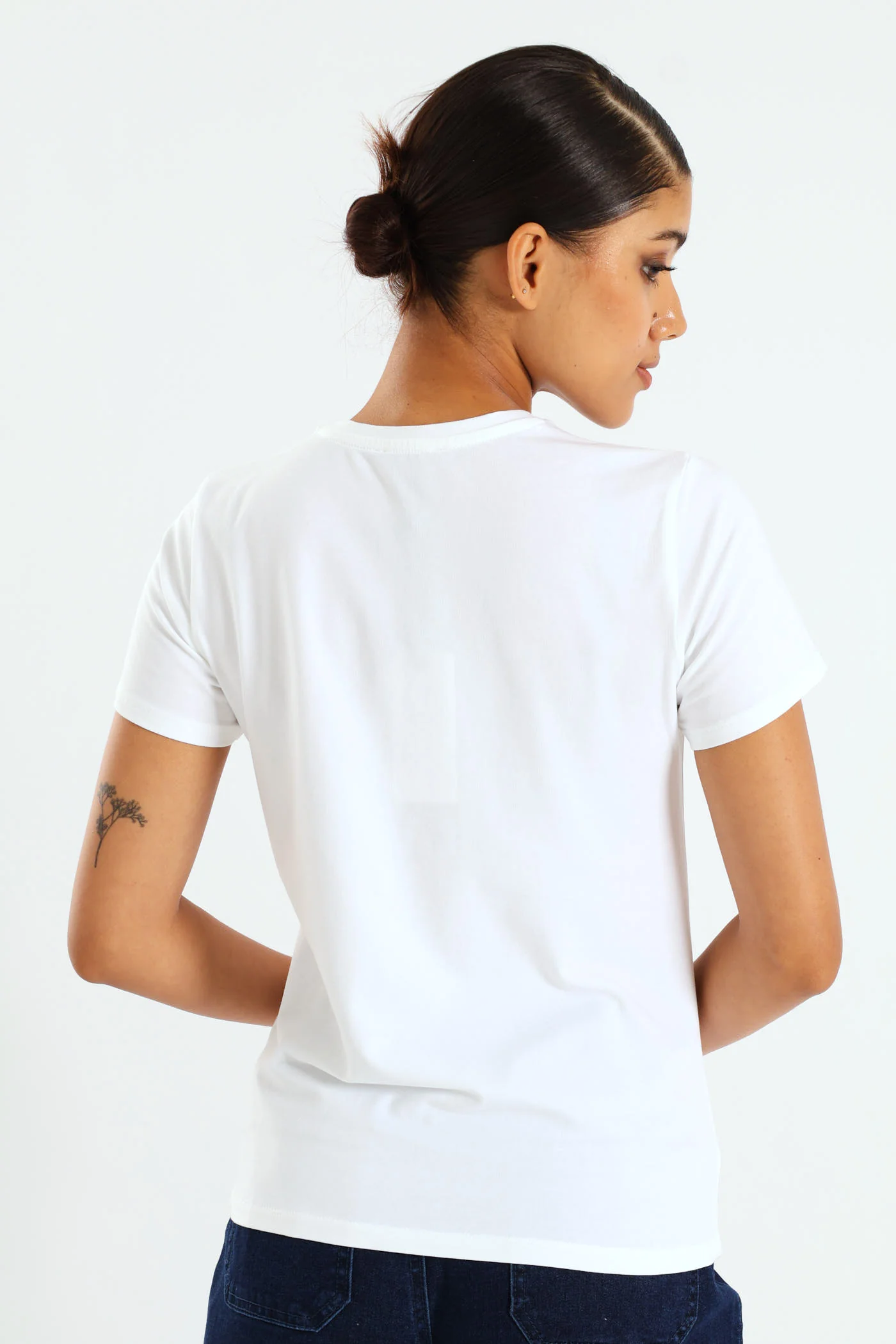 Regular Fit Bling Logo Top - White - Image 3