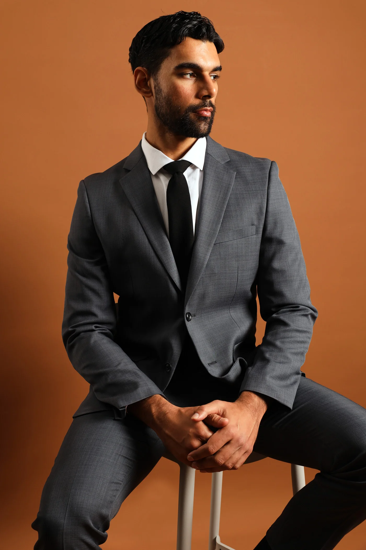 Regular Fit Essential Suit Jacket - Charcoal - Image 5