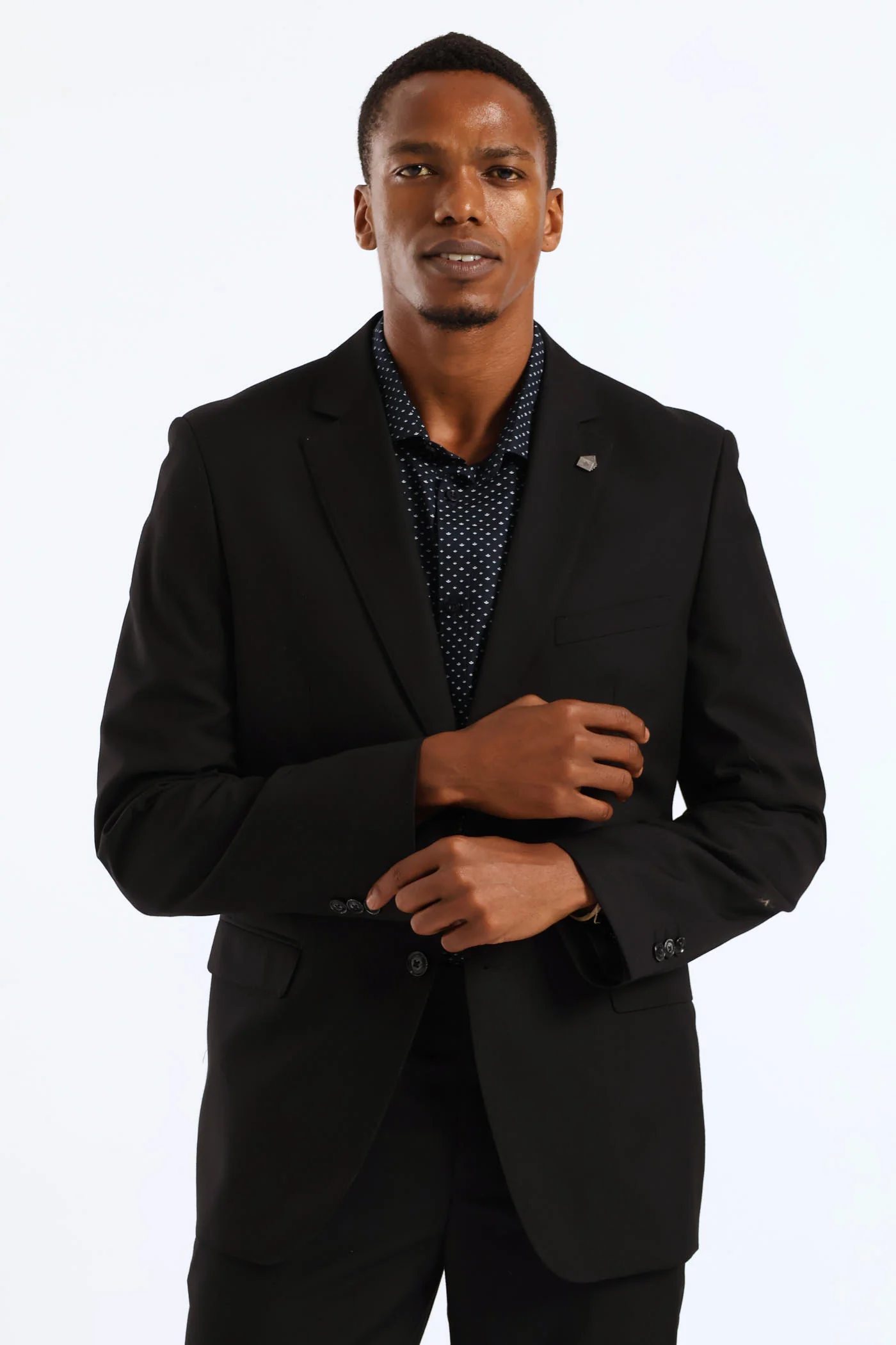 Regular Fit Viscose Blend Suit Jacket - Black - Image 3