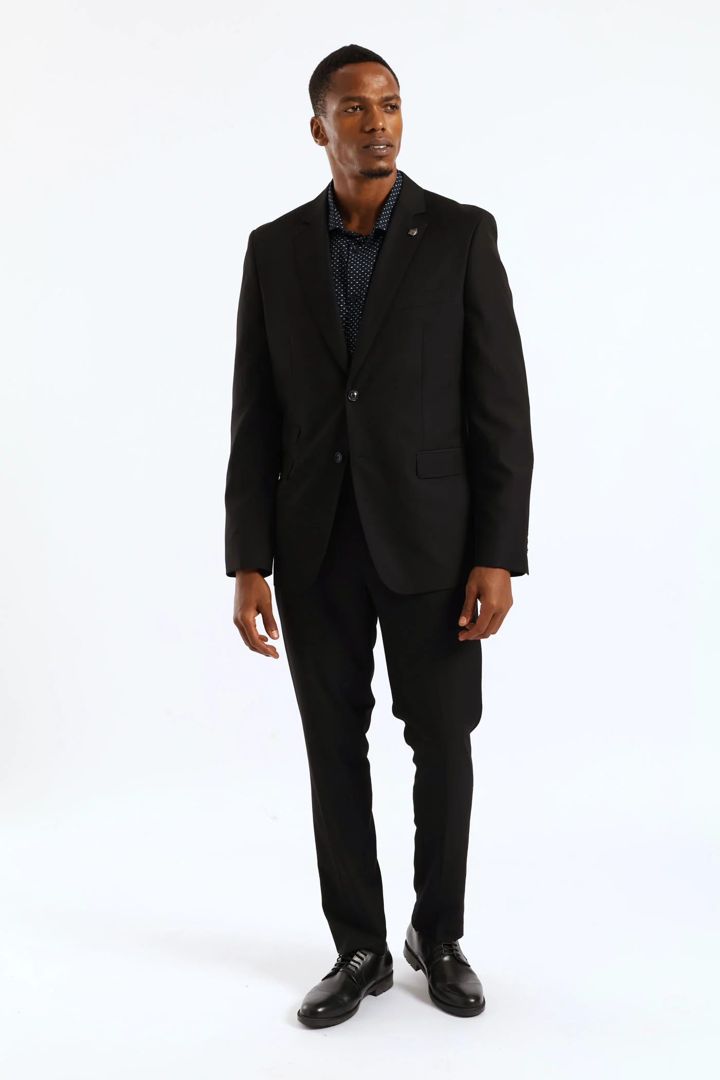 Regular Fit Viscose Blend Suit Jacket - Black - Image 6