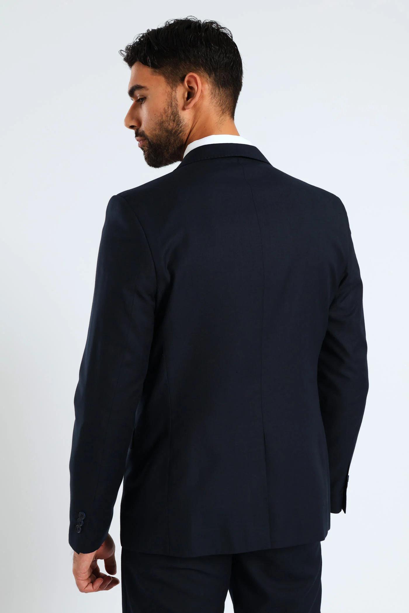 Regular Fit Viscose Blend Suit Jacket - Navy - Image 4