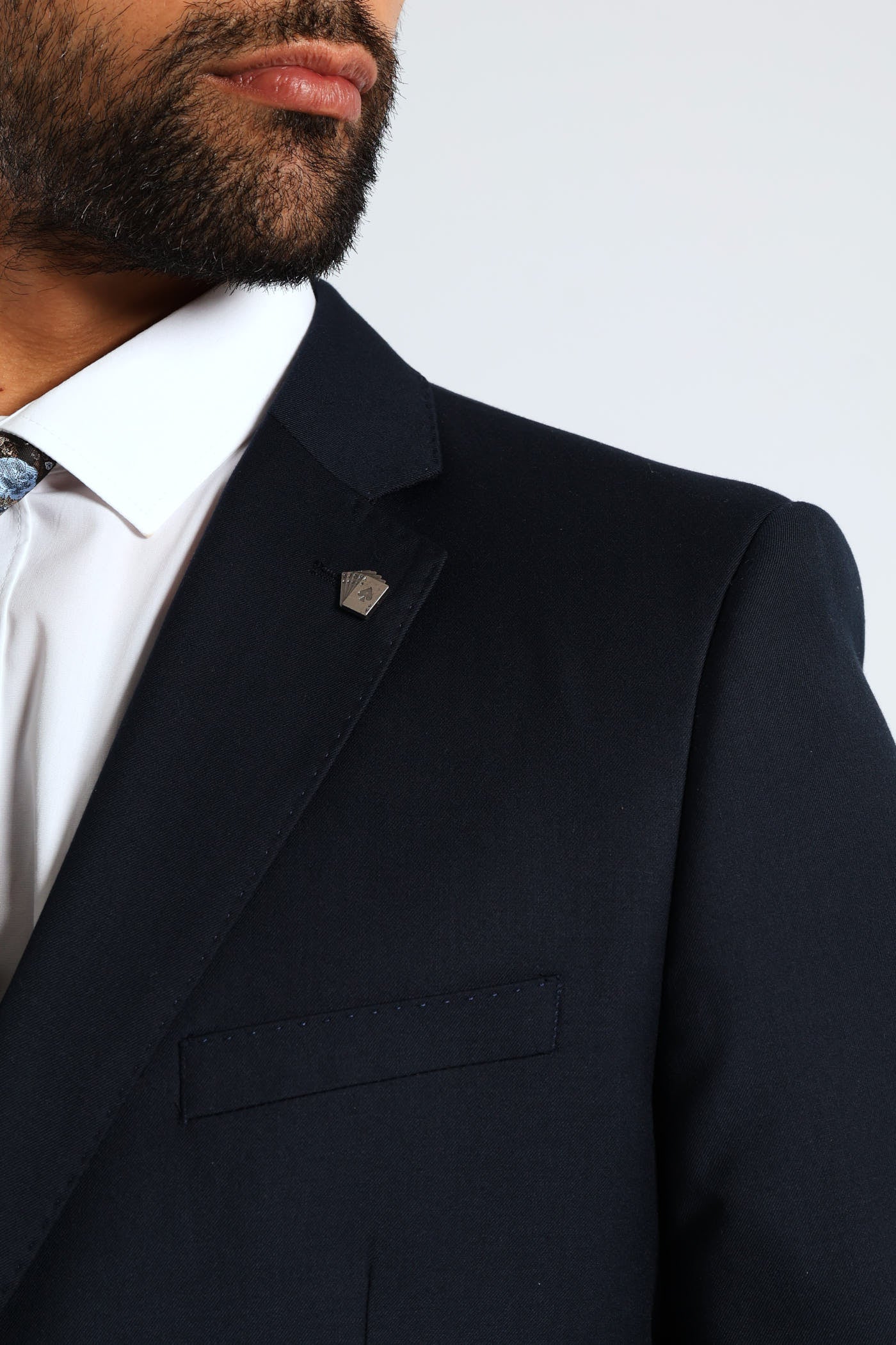 Regular Fit Viscose Blend Suit Jacket - Navy - Image 5