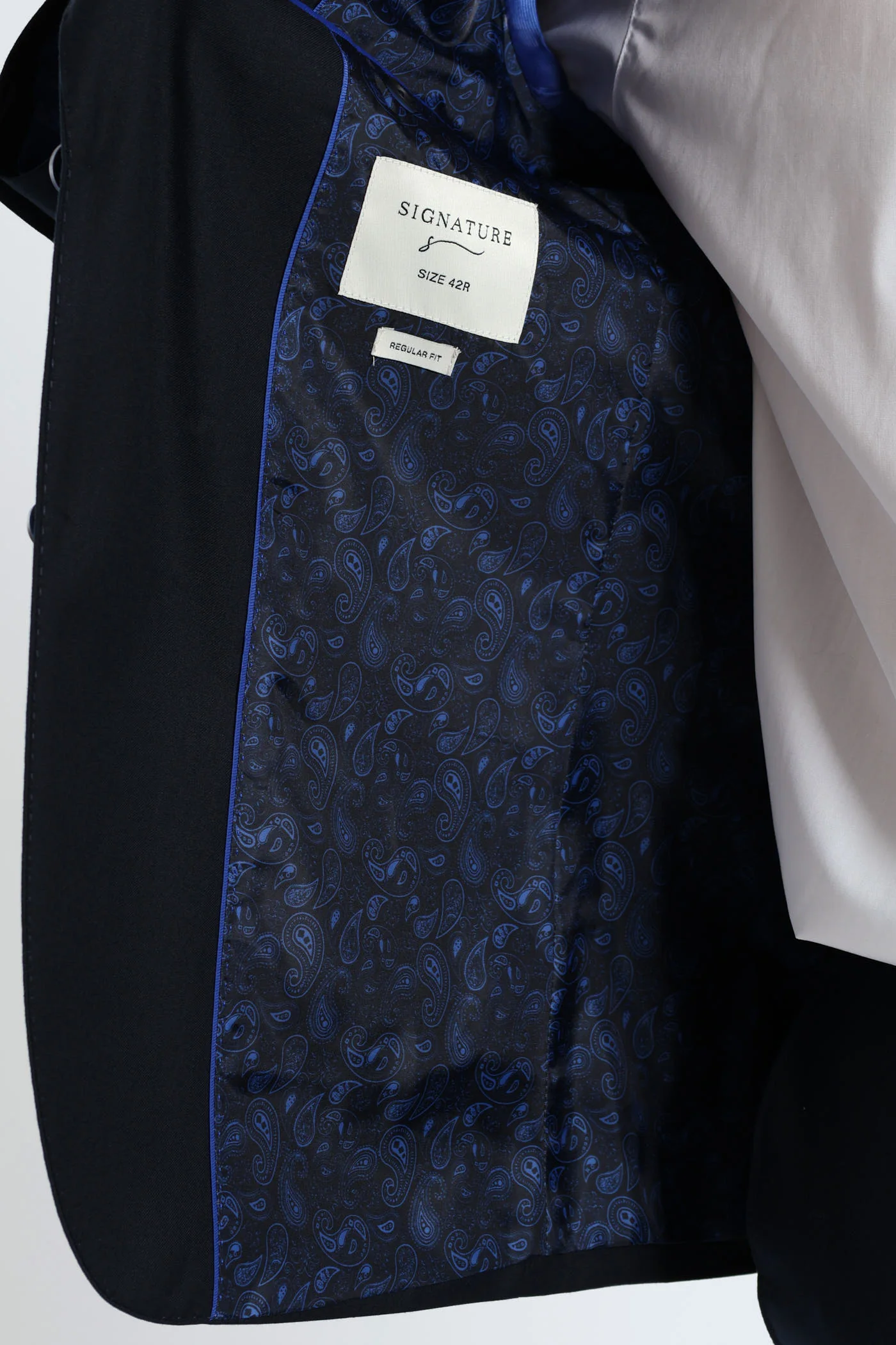 Regular Fit Viscose Blend Suit Jacket - Navy - Image 7