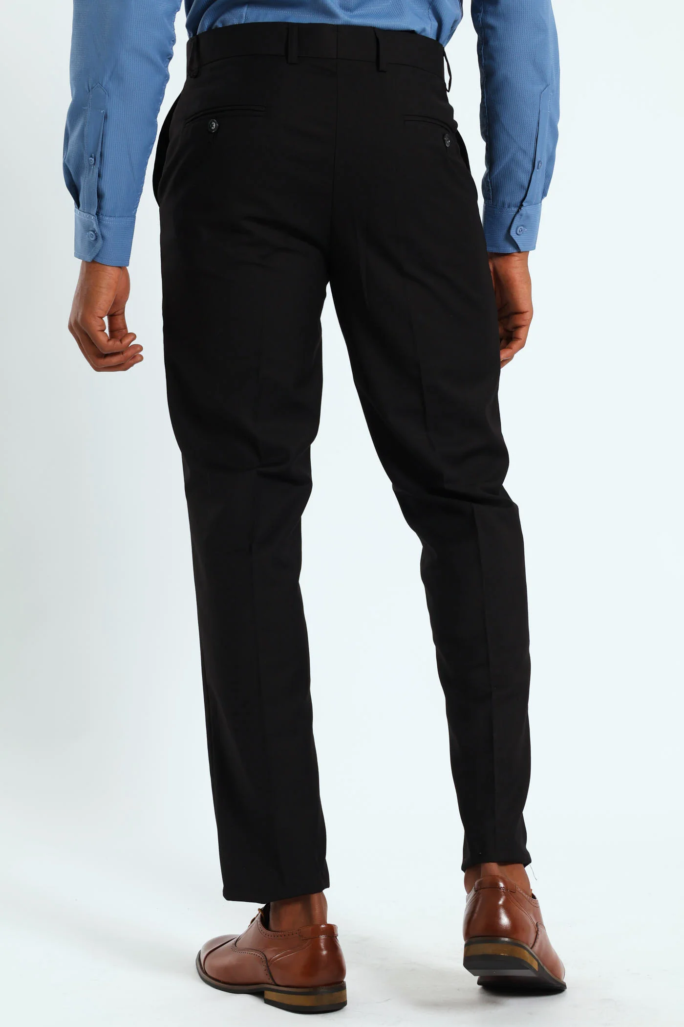 Regular Fit Viscose Blend Suit Trouser - Black - Image 4