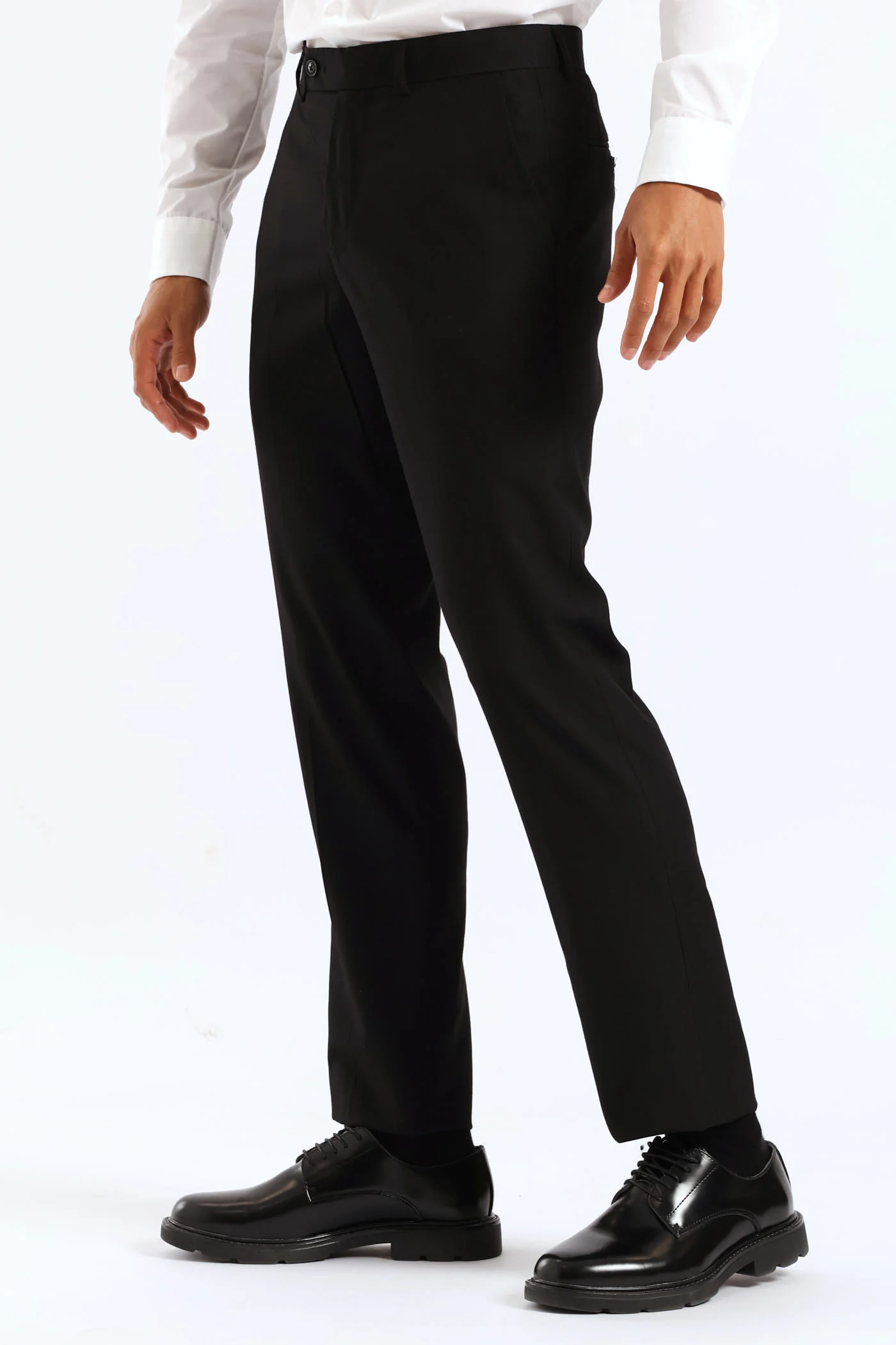 Regular Fit Viscose Blend Suit Trouser - Black - Image 3