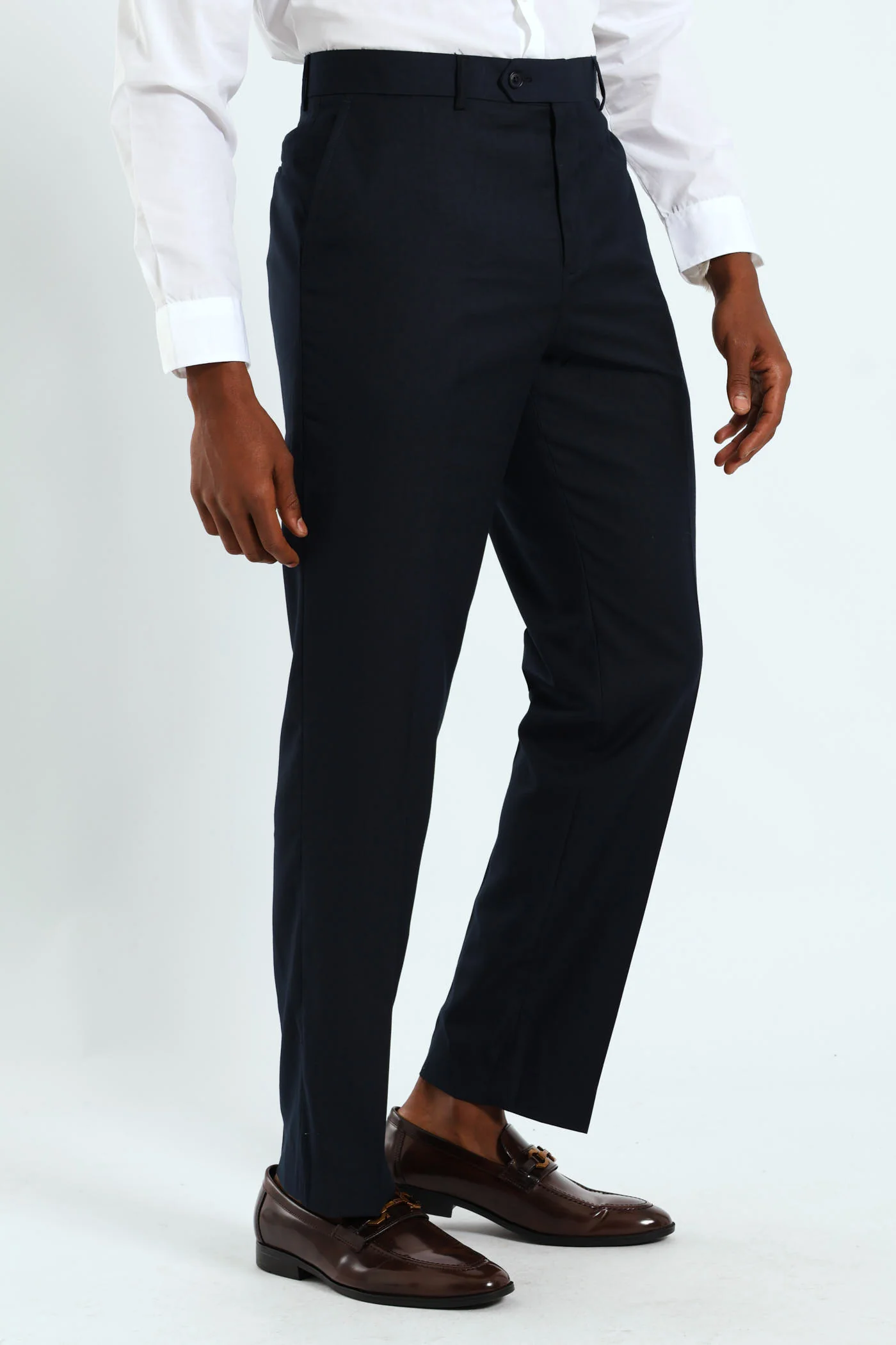 Regular Fit Viscose Blend Suit Trouser - Navy - Image 3