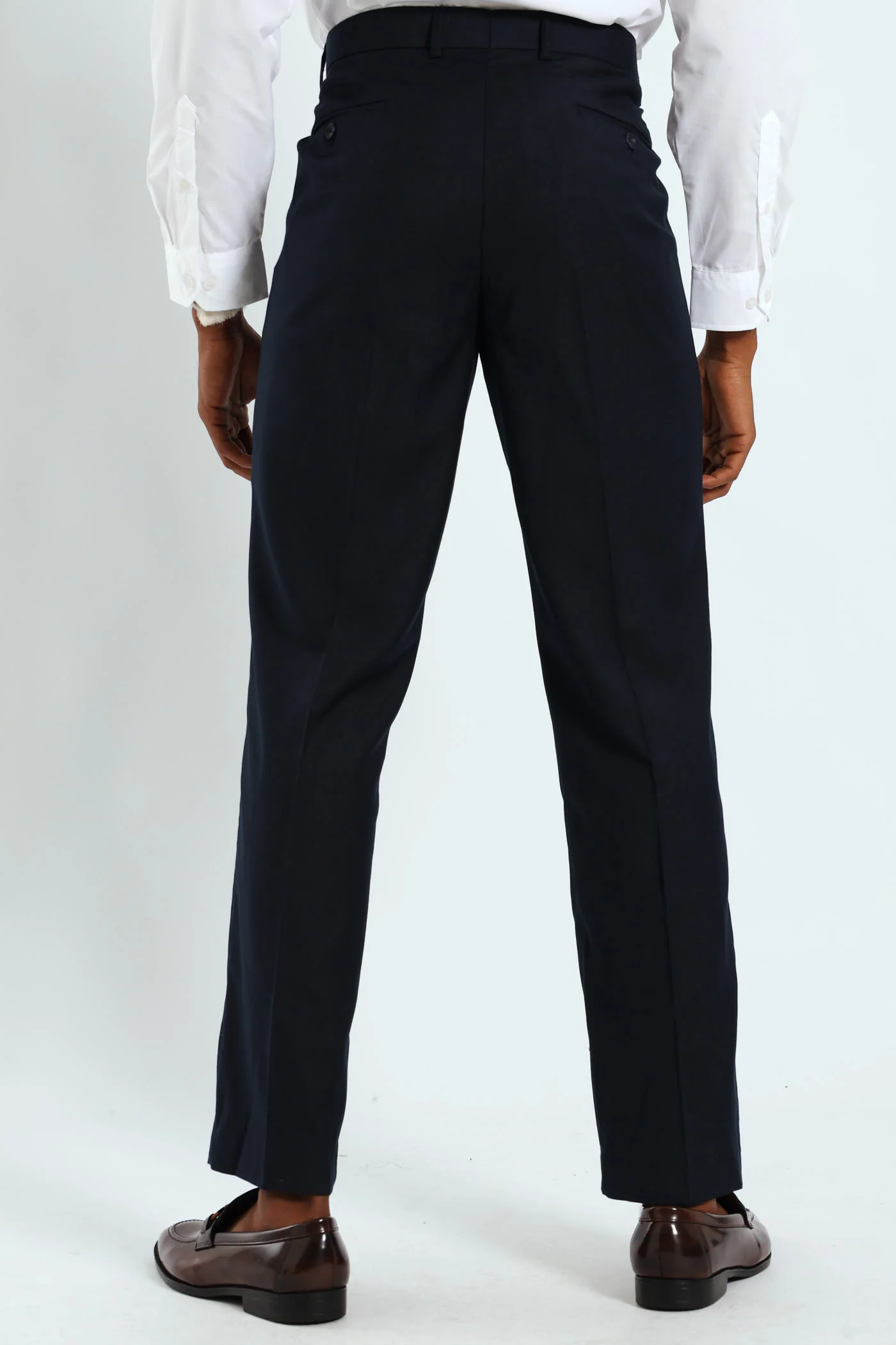 Regular Fit Viscose Blend Suit Trouser - Navy - Image 4