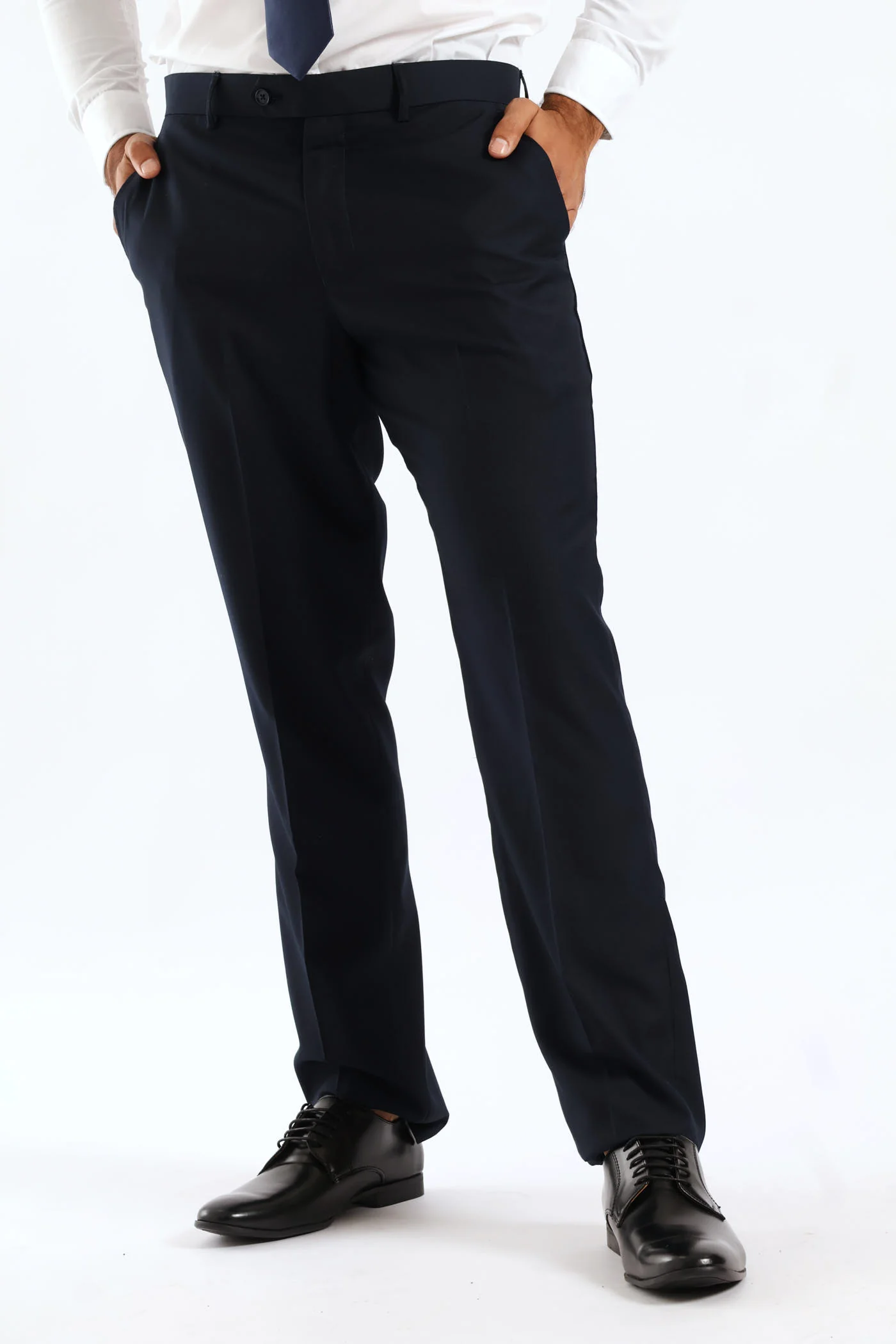Regular Fit Viscose Blend Suit Trouser - Navy - Image 2