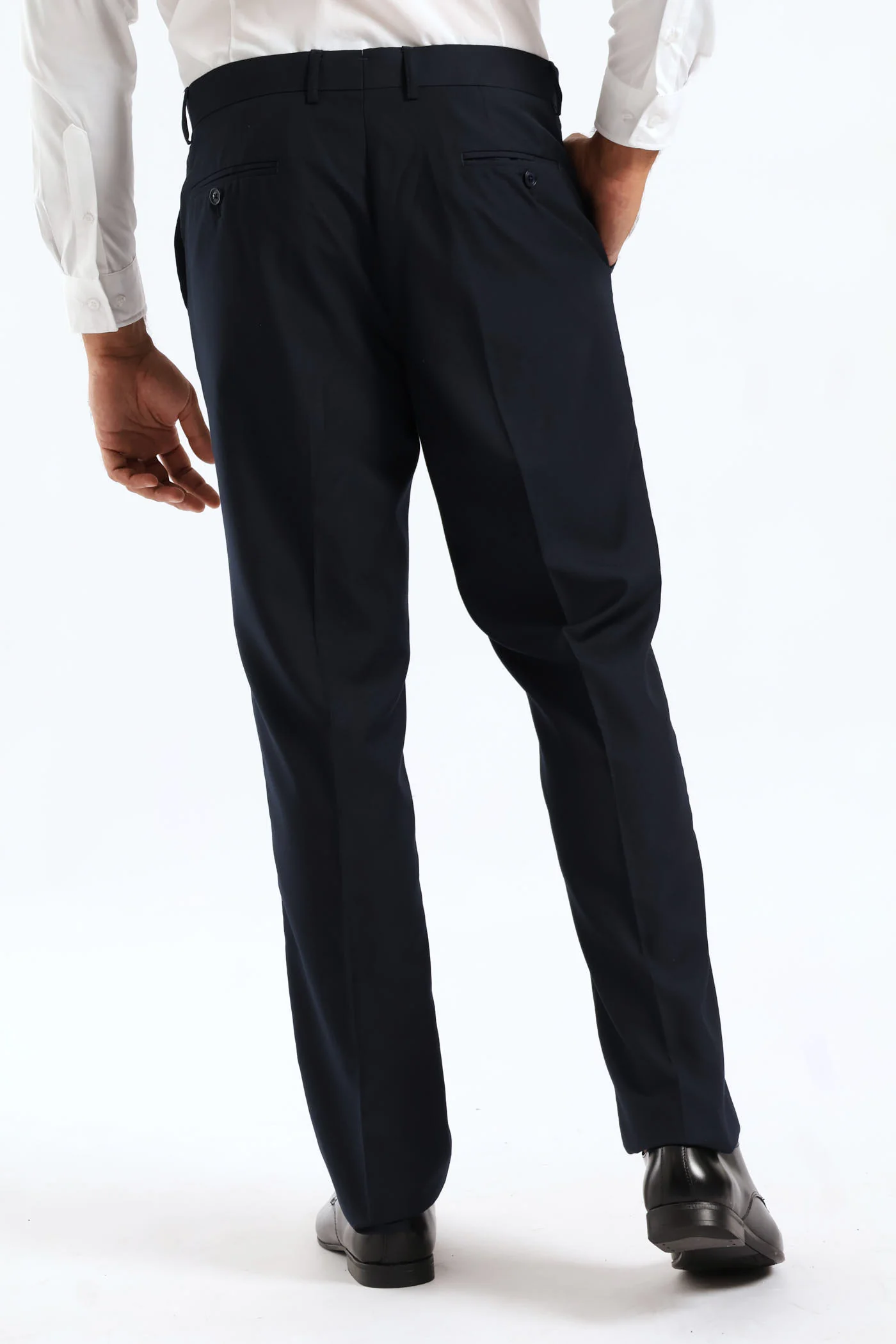 Regular Fit Viscose Blend Suit Trouser - Navy - Image 4