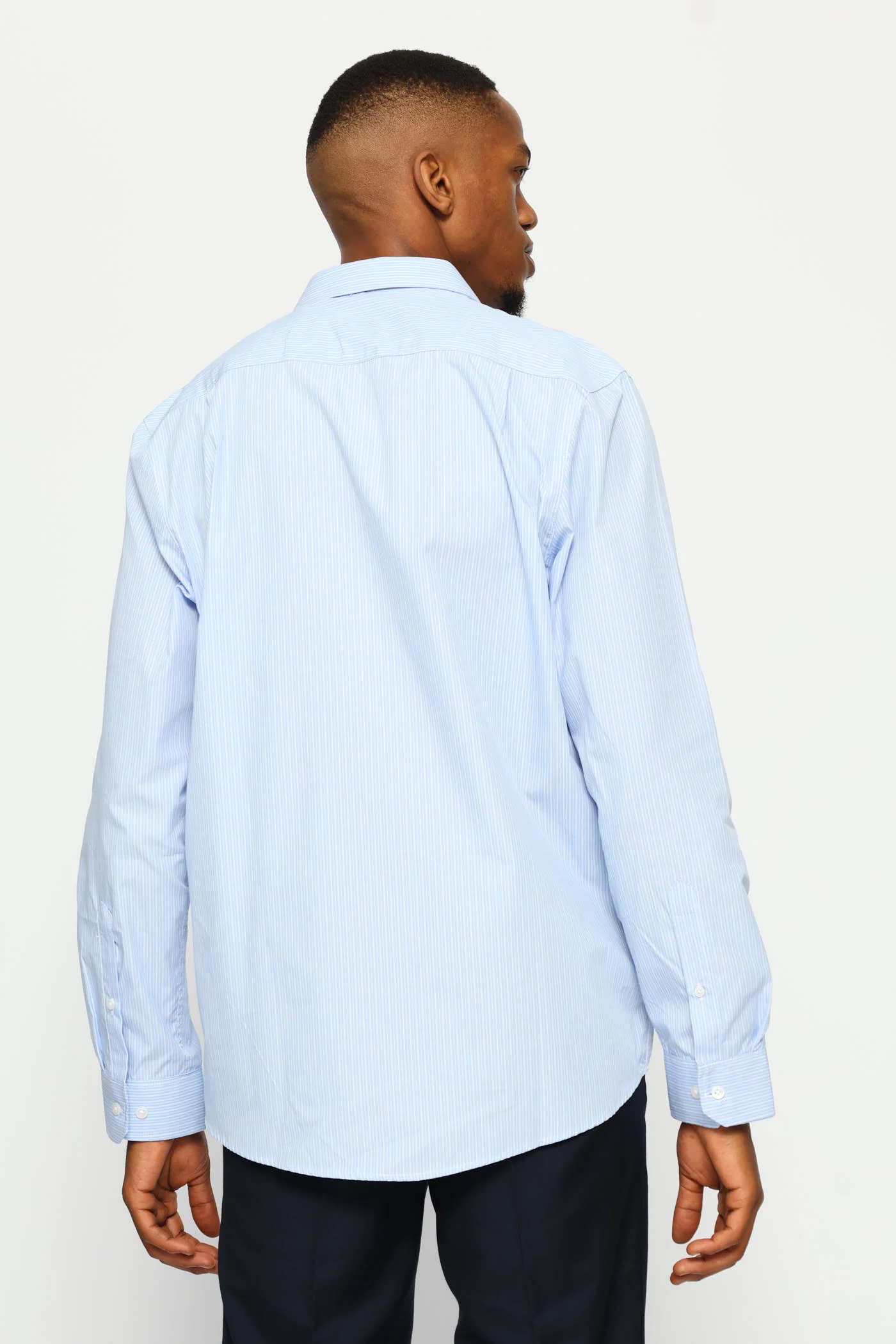 Regular Long Sleeve Double Variated Printed Shirt - White/Light Blue - Image 4