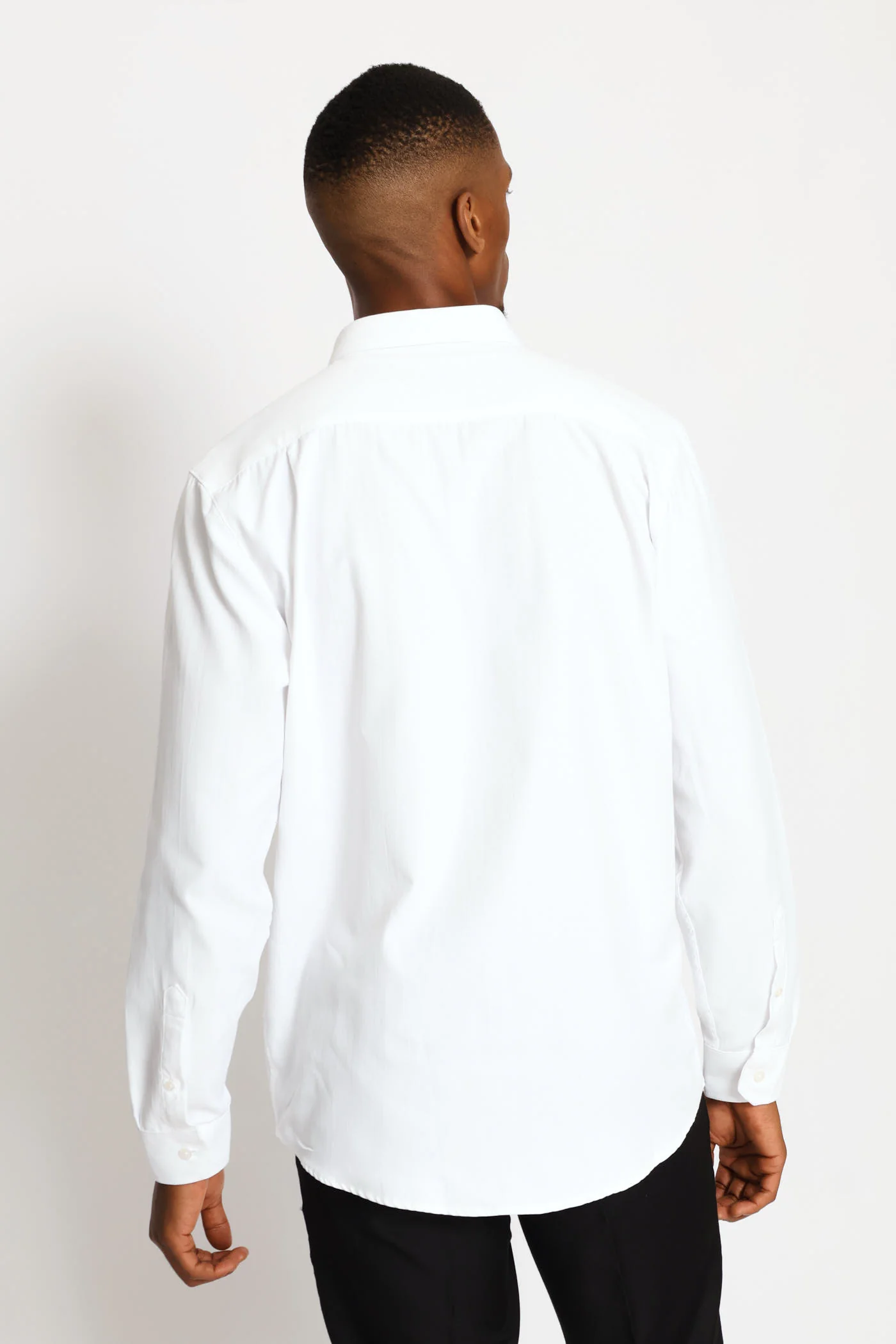 Regular Long Sleeve Tonal Textured Shirt - White - Image 5