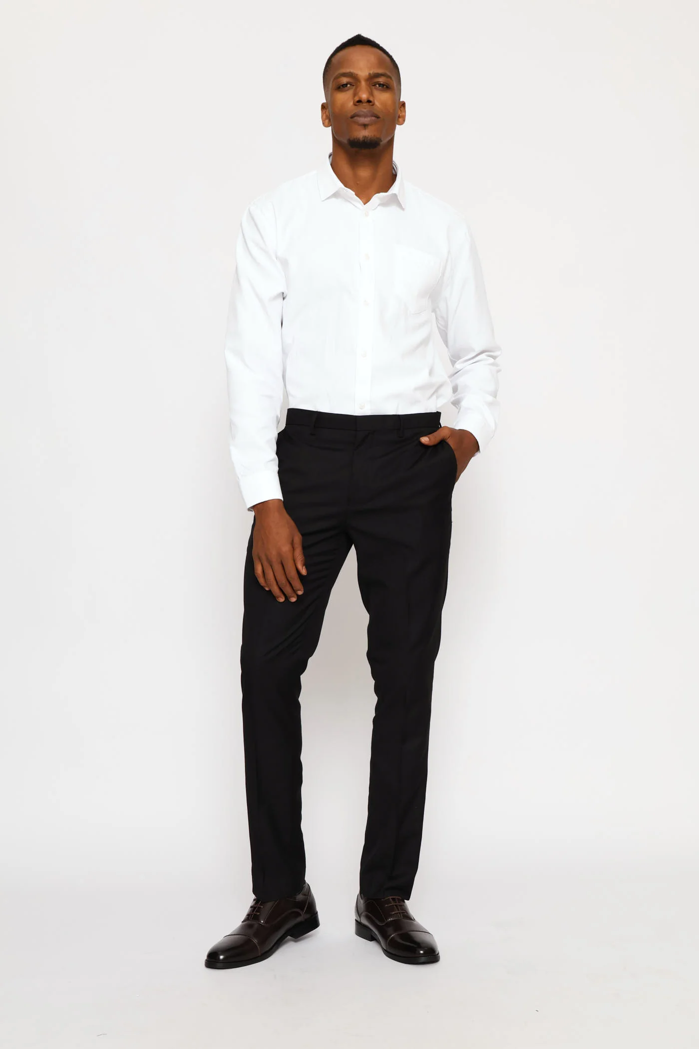 Regular Long Sleeve Tonal Textured Shirt - White - Image 6
