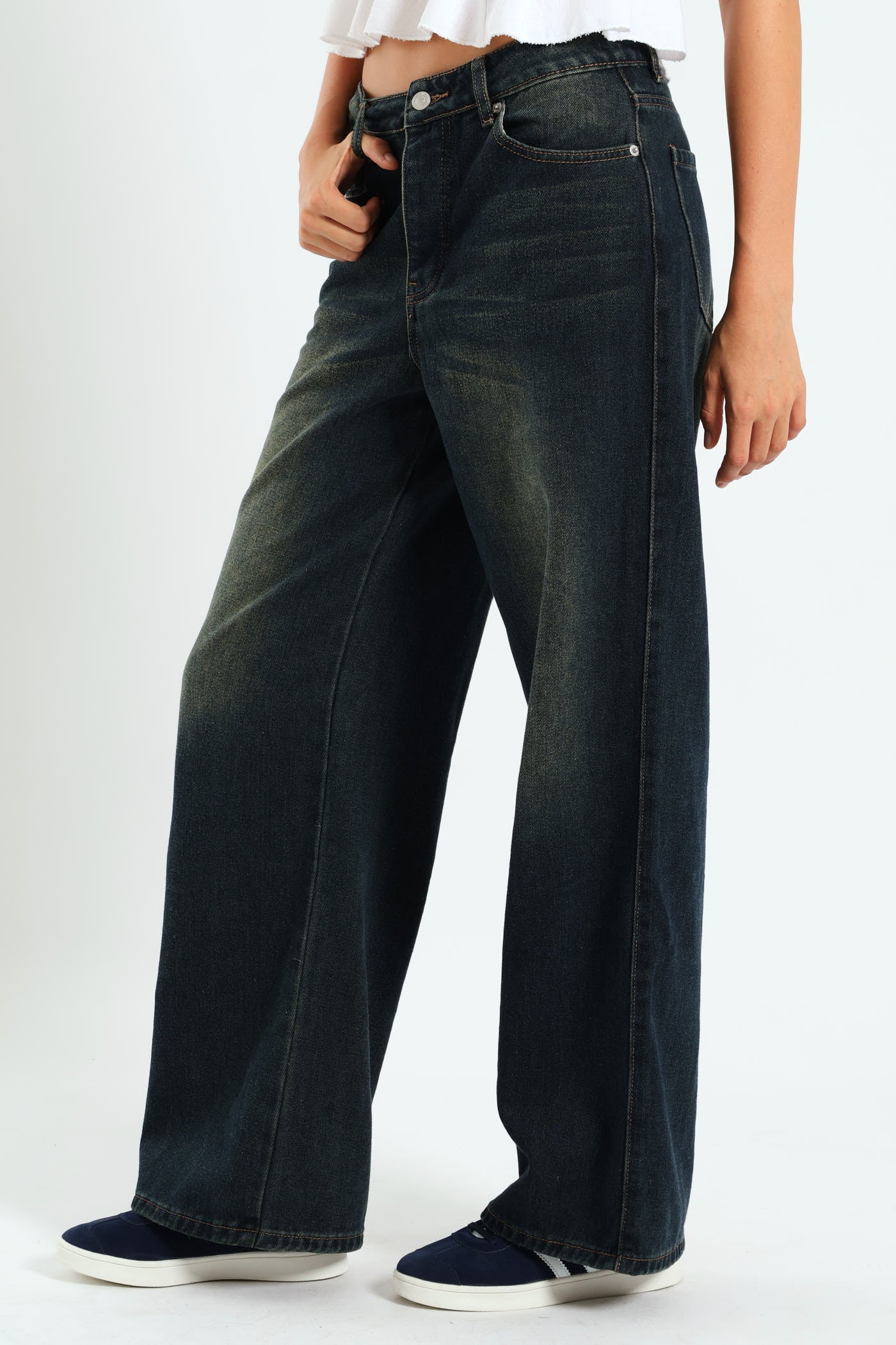 Regular Rise Baggy Jean - Ink/Green - Image 2