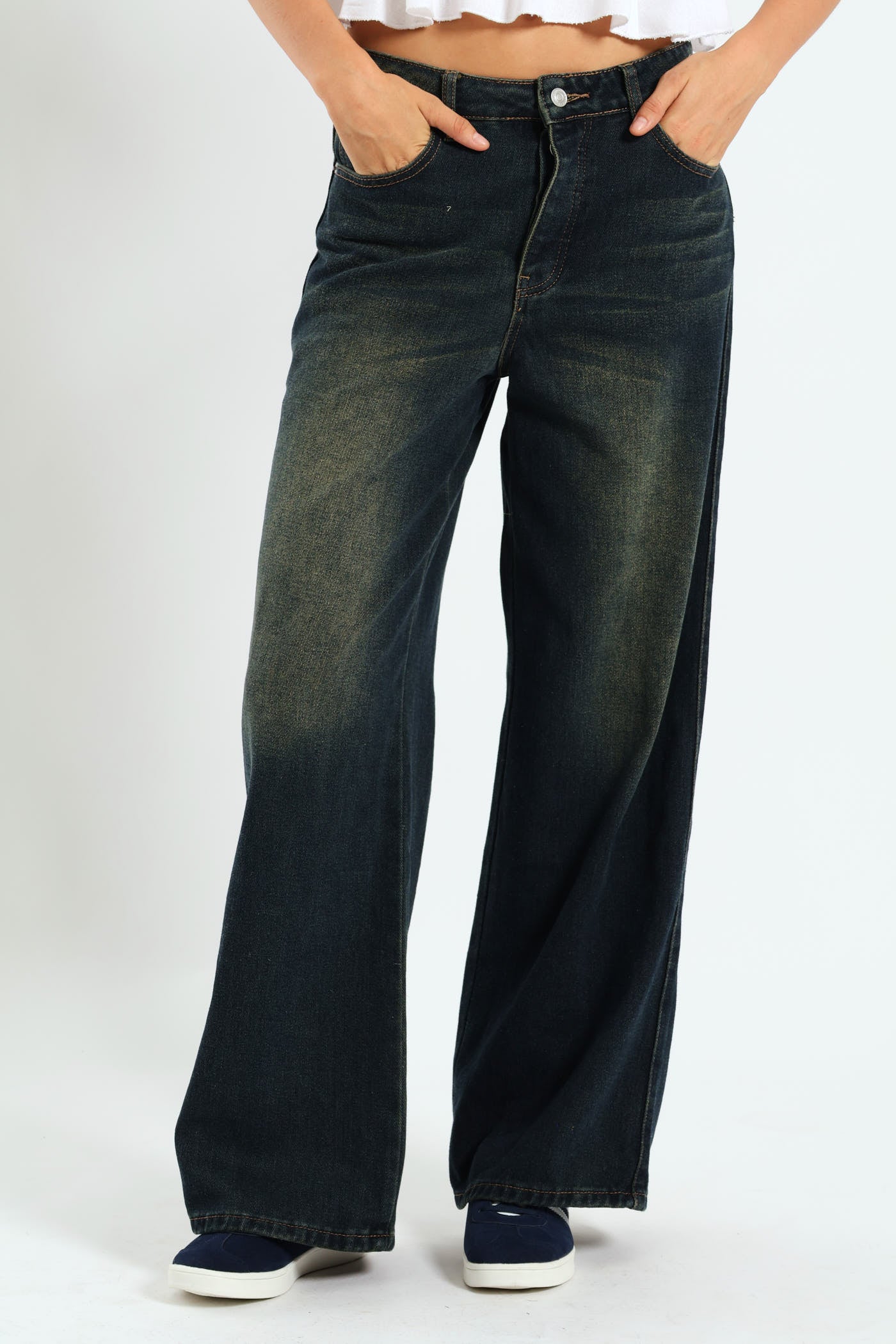 Regular Rise Baggy Jean - Ink/Green - Image 4