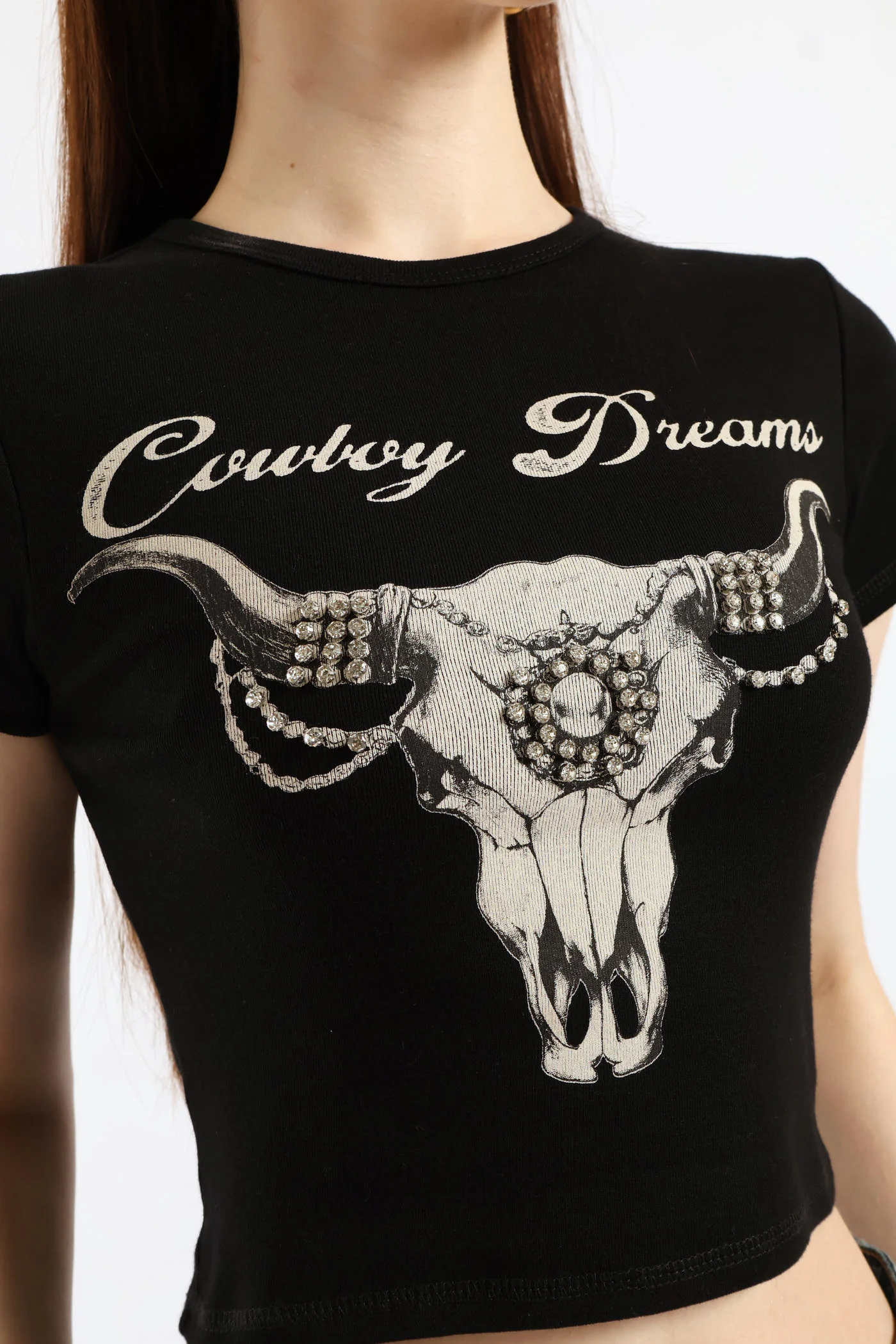 Regular Short Sleeve Logo Baby Tee - Black - Image 2
