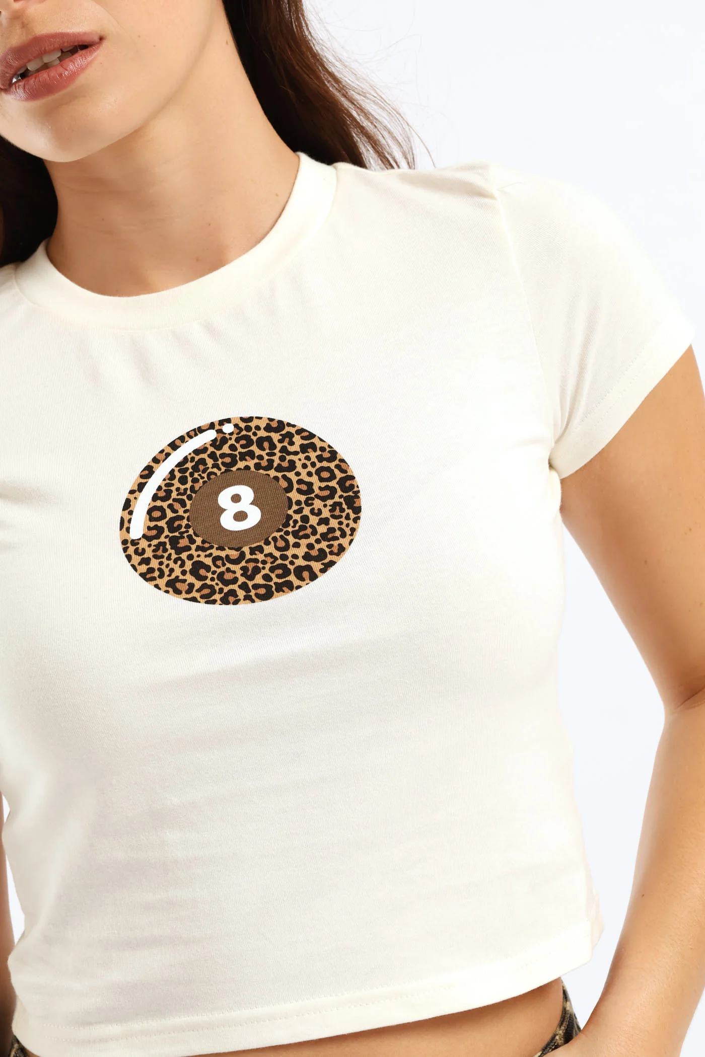 Regular Short Sleeve Logo Baby Tee - White - Image 3