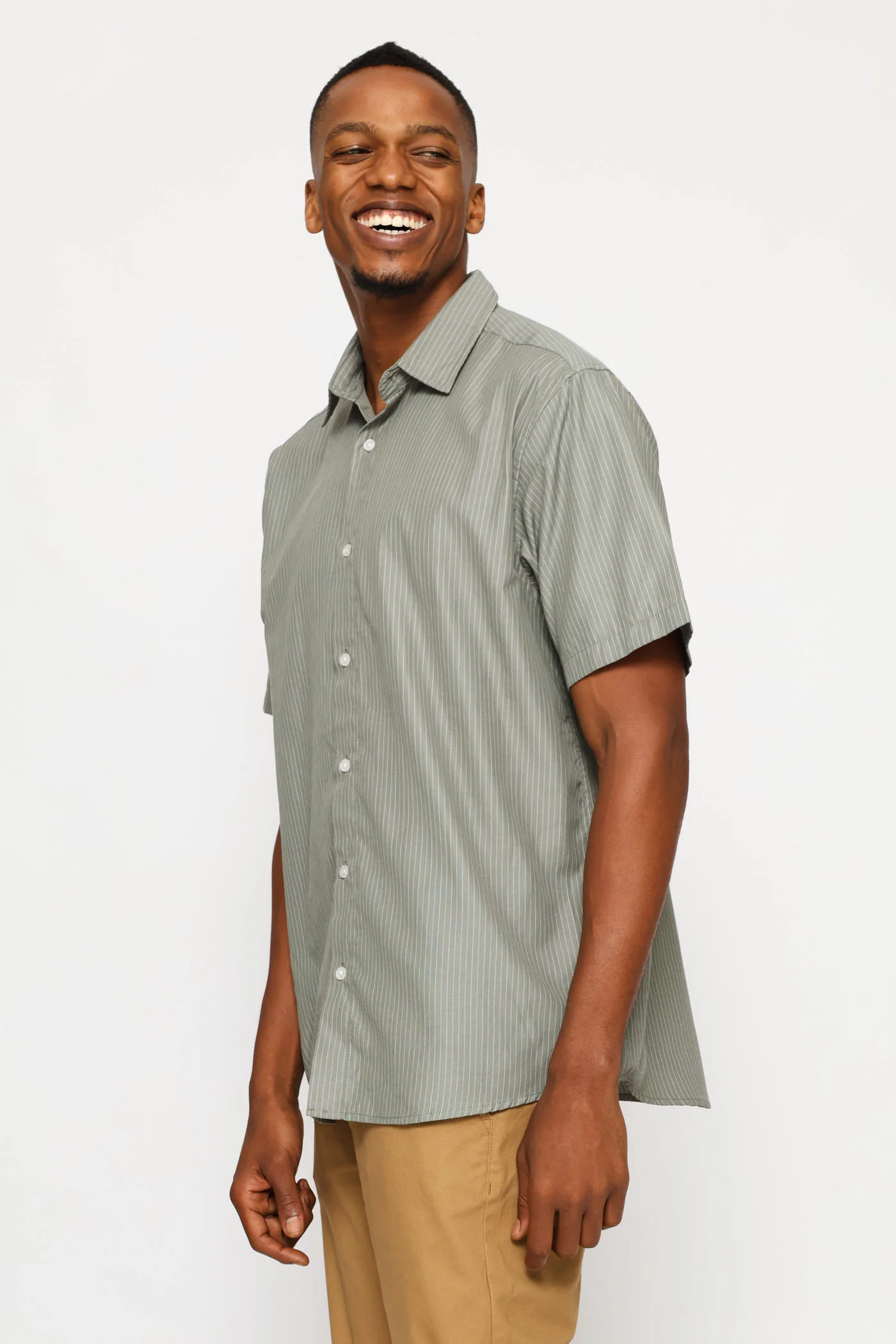 Regular Stripe Shirt - Fatigue - Image 3