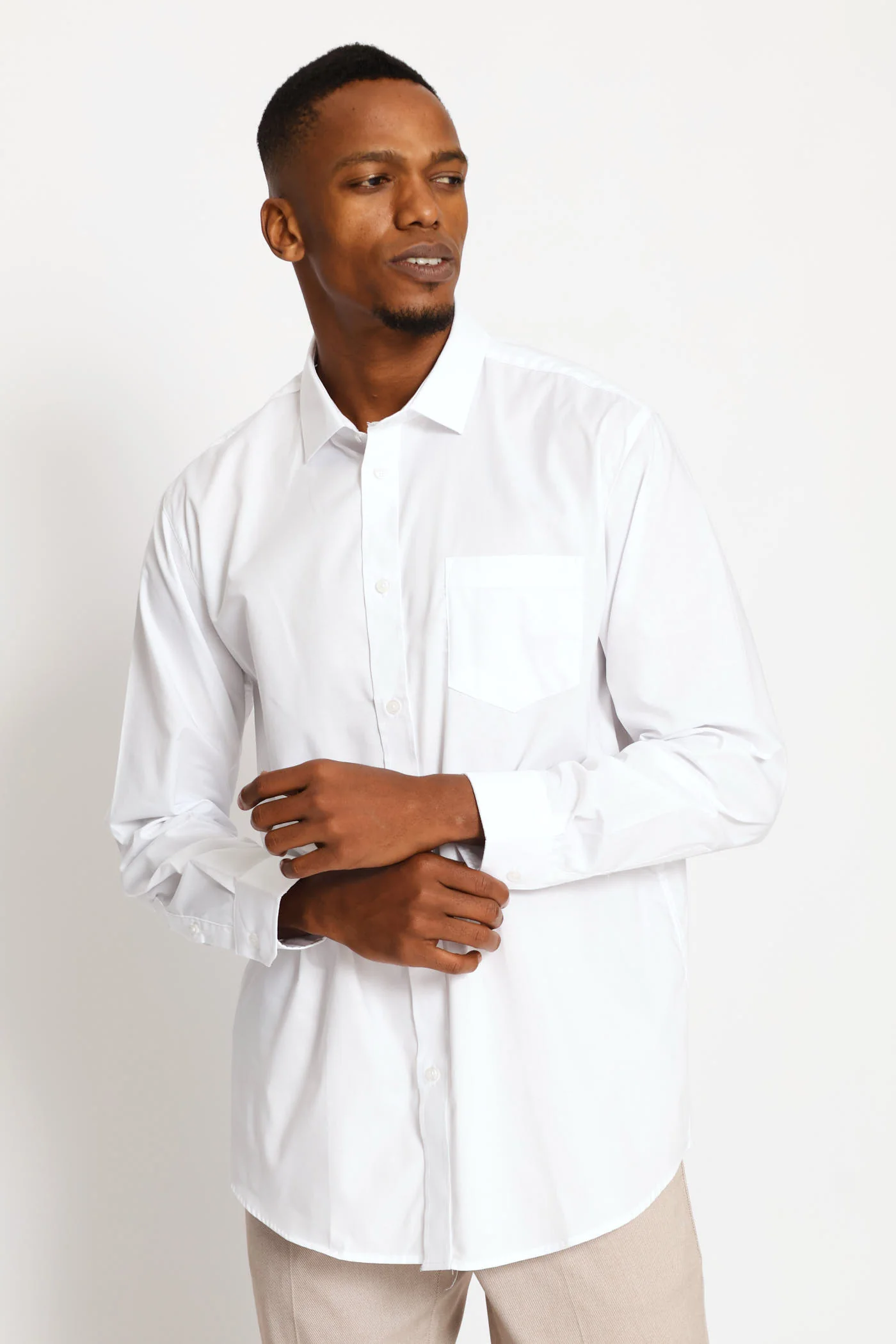 Regular Tonal Textured Long Sleeve Shirt - White - Image 3