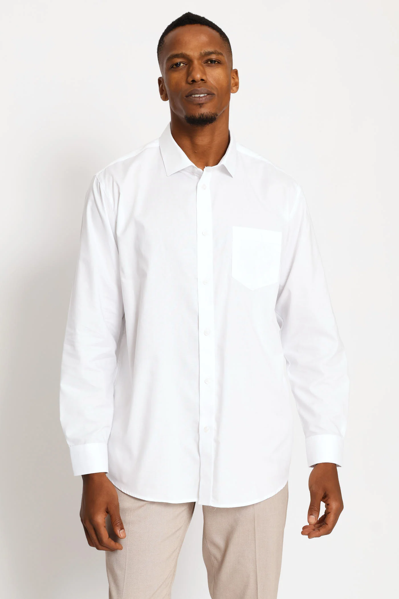 Regular Tonal Textured Long Sleeve Shirt - White - Image 4