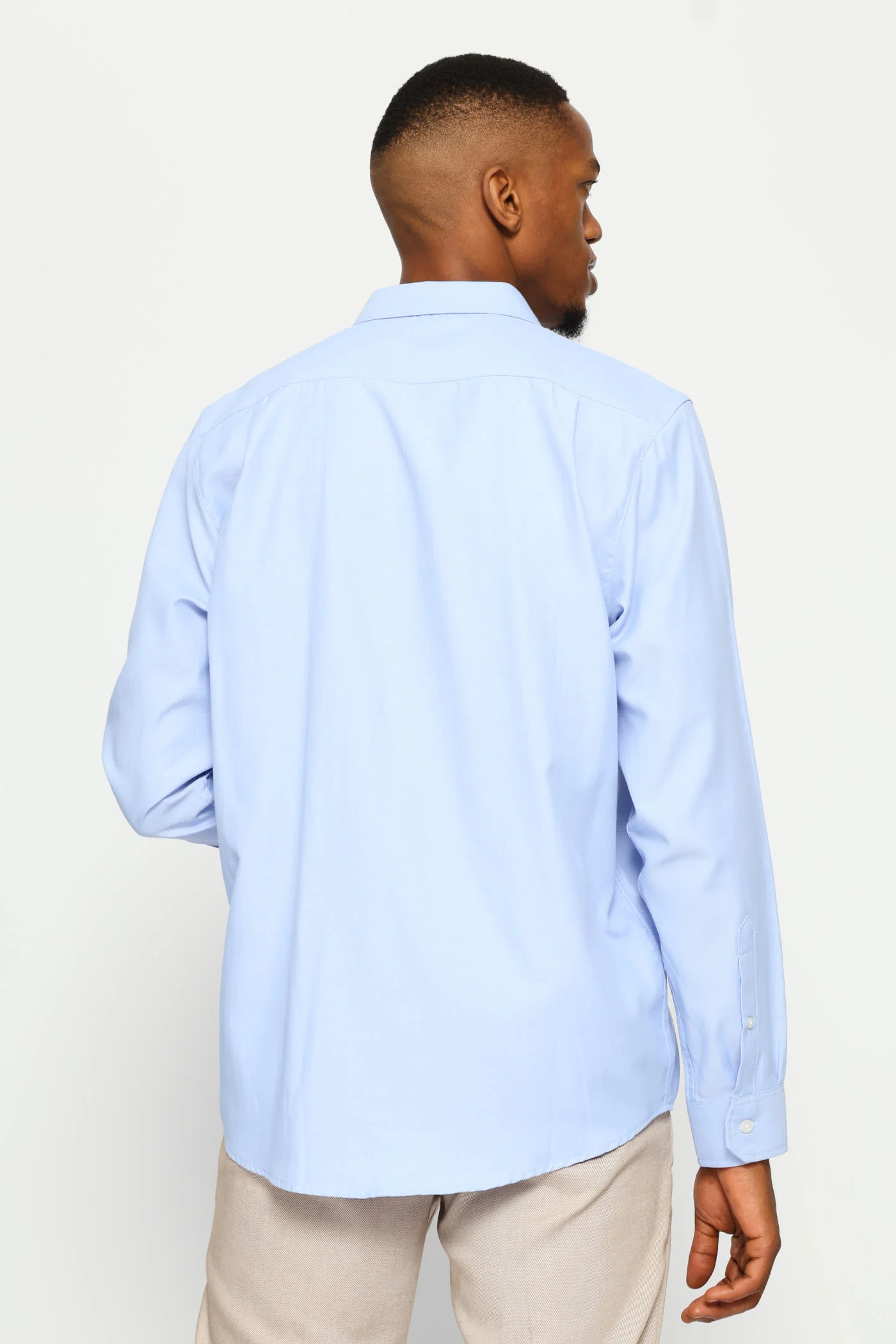 Regular Tonal Textured Shirt - Light Blue - Image 4