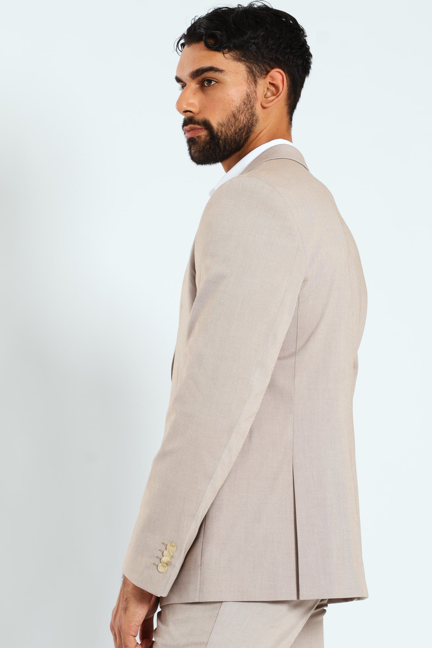 Regular Twill Suit Jacket - Natural - Image 4