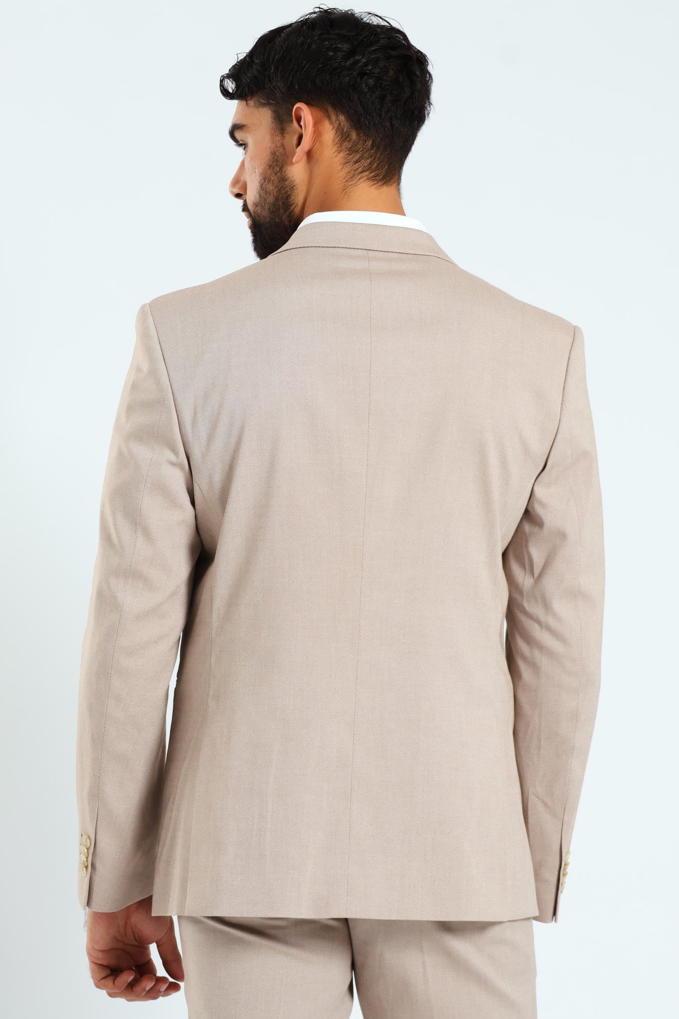 Regular Twill Suit Jacket - Natural - Image 5