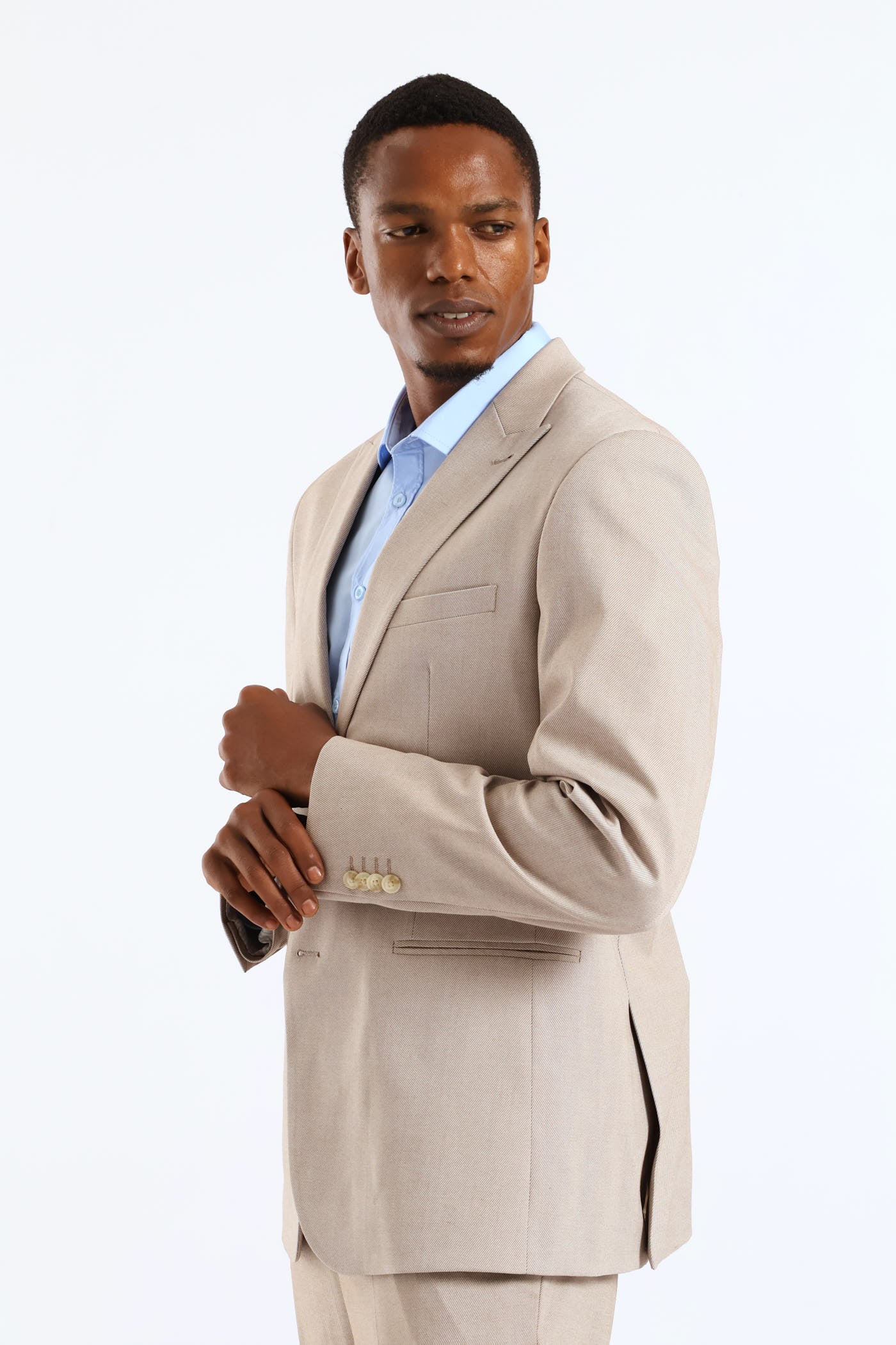 Regular Twill Suit Jacket  · Natural - Image 4