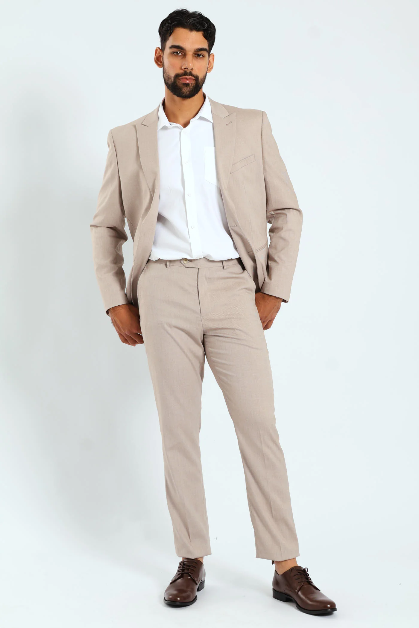Regular Twill Suit Trousers - Natural - Image 2