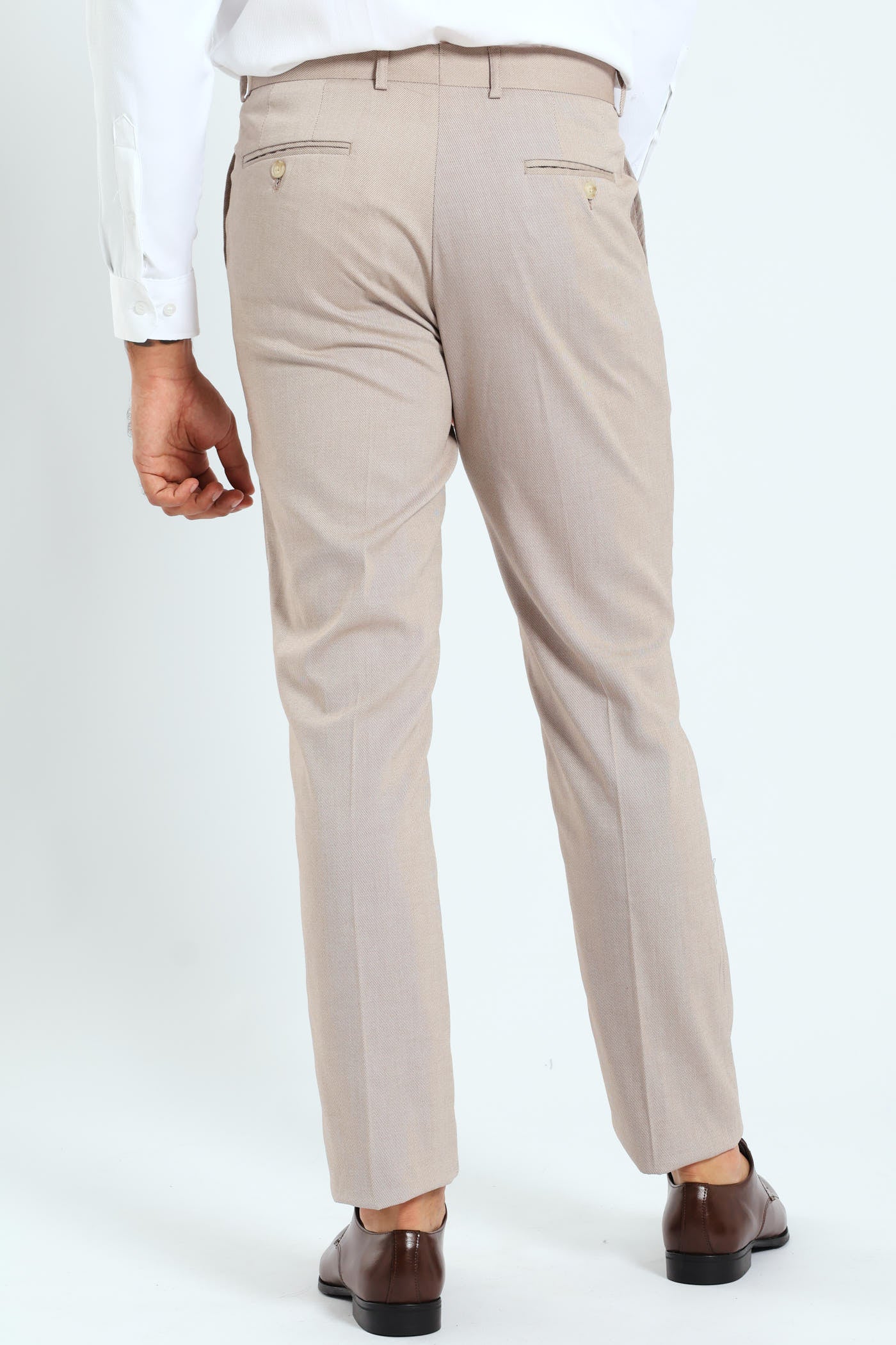 Regular Twill Suit Trousers - Natural - Image 3