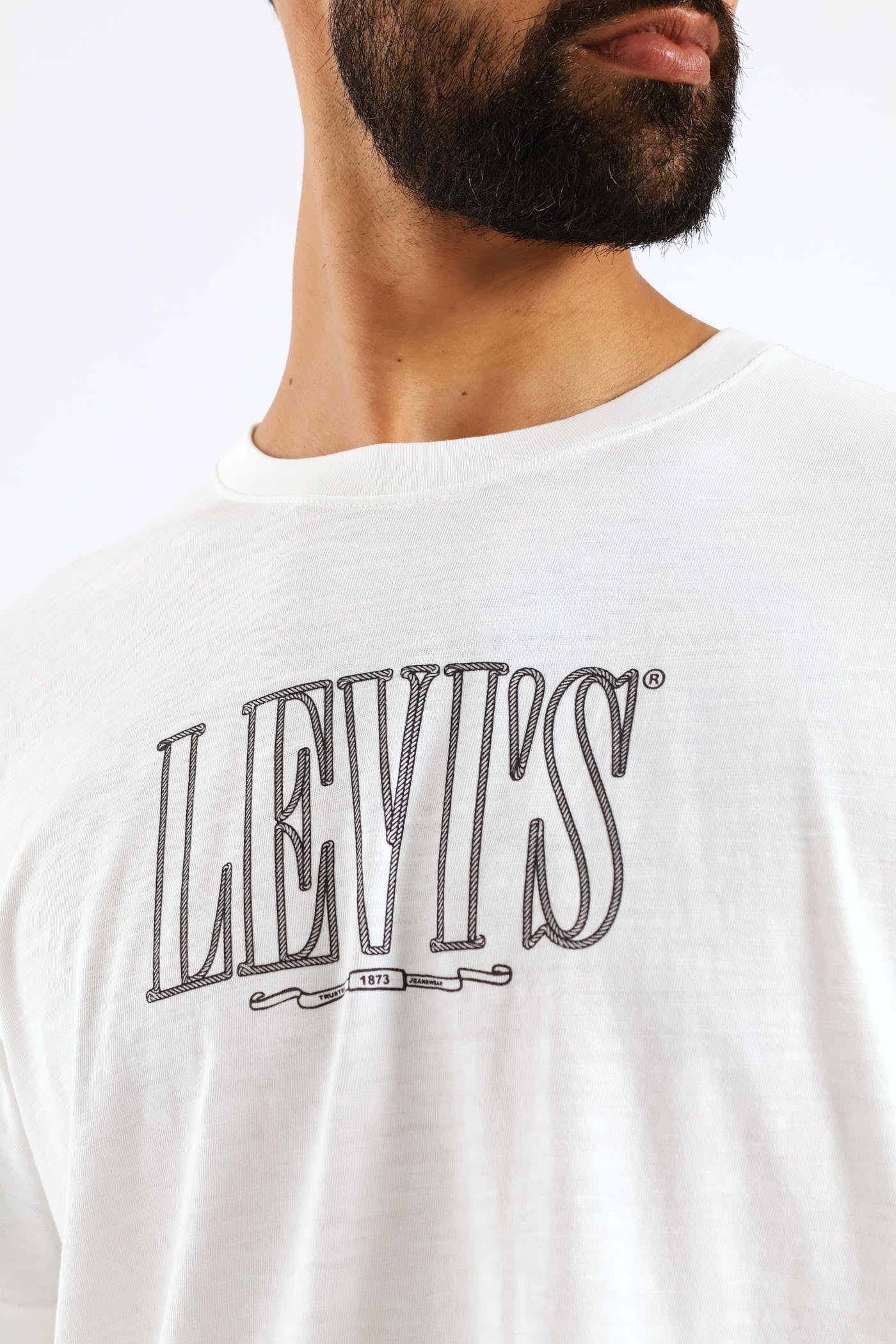 Relaxed Fit Rope Serif Logo Tee - White - Image 2