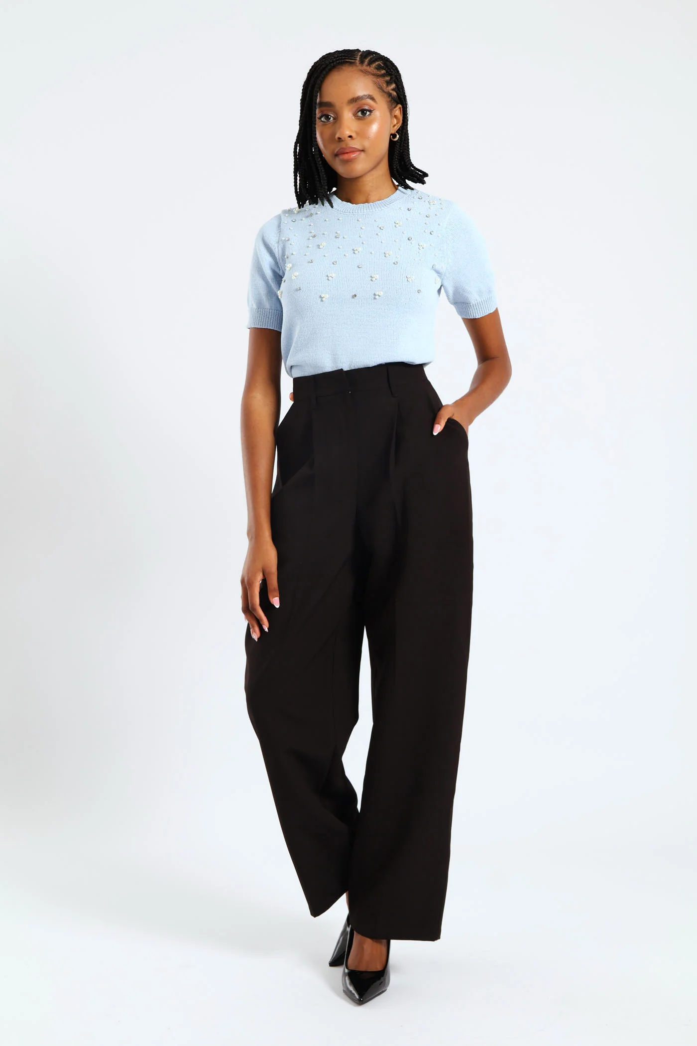 Release Pleat Wide Leg Pant - Black - Image 4