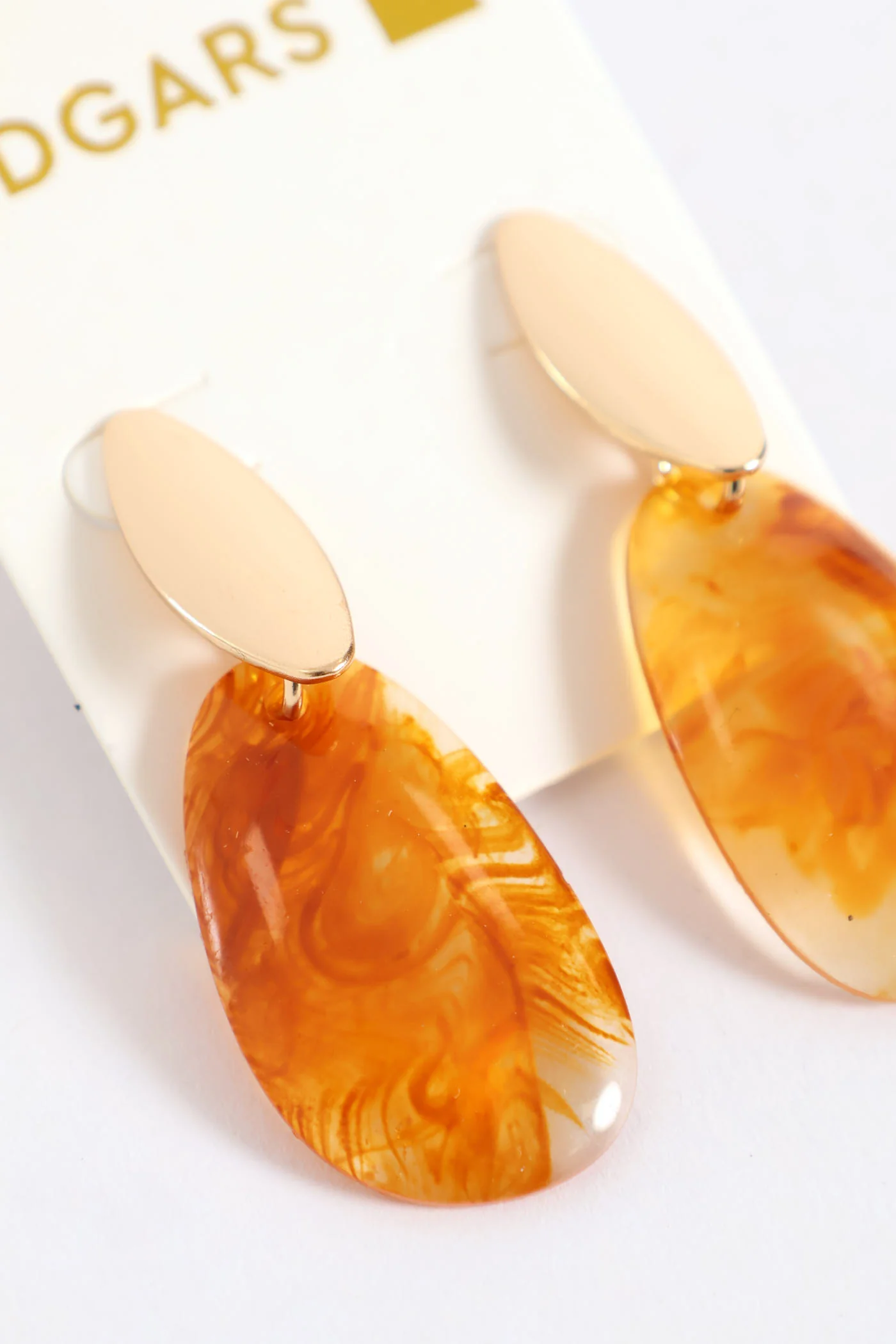Resin Drop Earring - Gold - Image 3