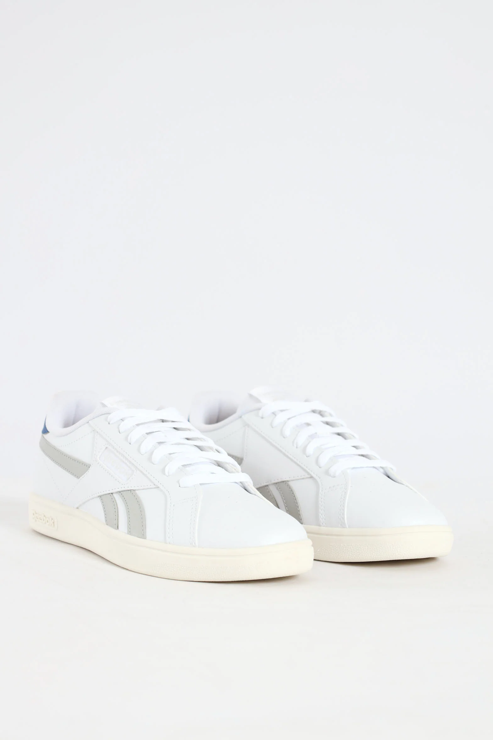 Retro Court Lace Up Sneaker - White/Grey - Image 3
