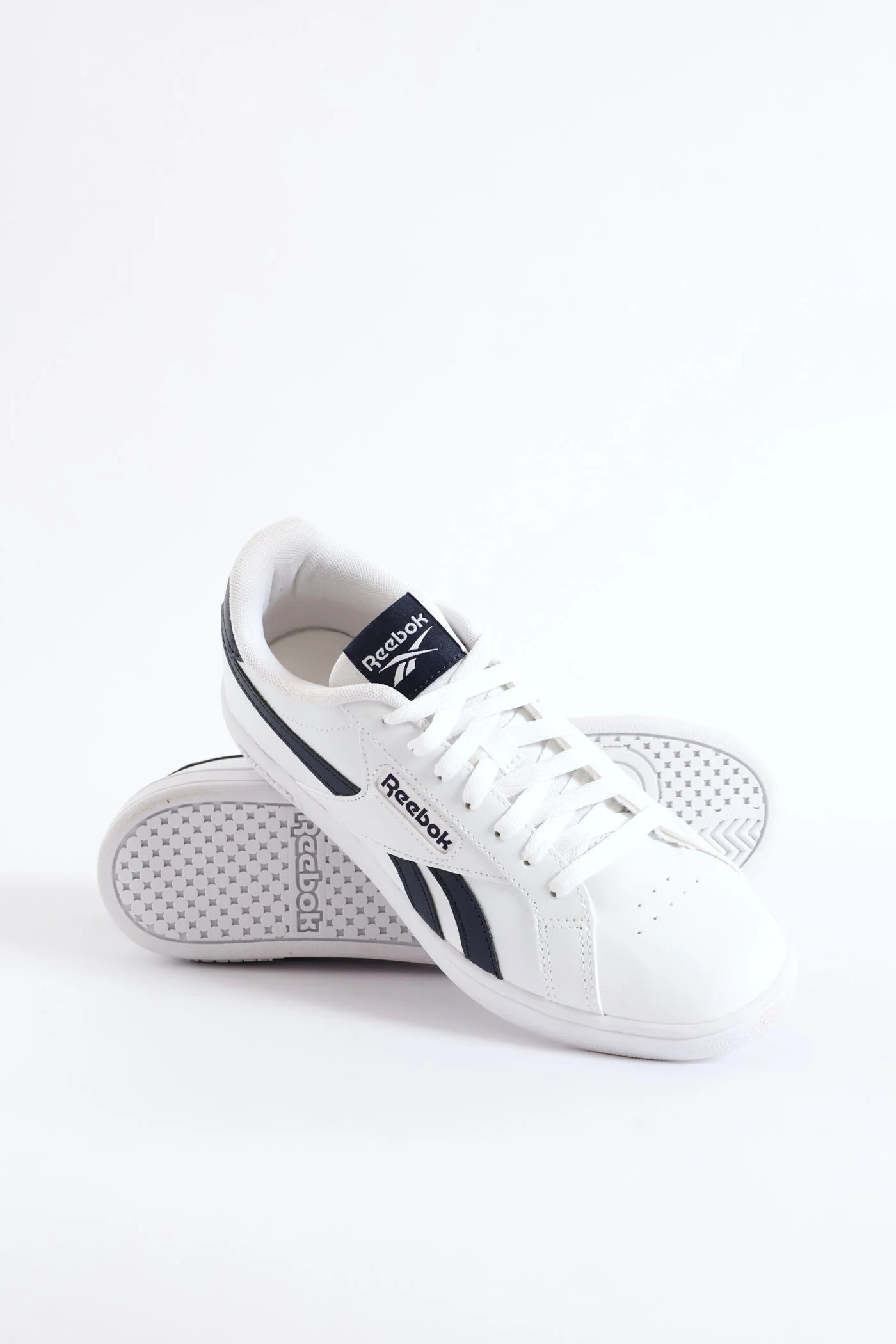 Retro Court Lace Up Sneaker - White/Navy - Image 2