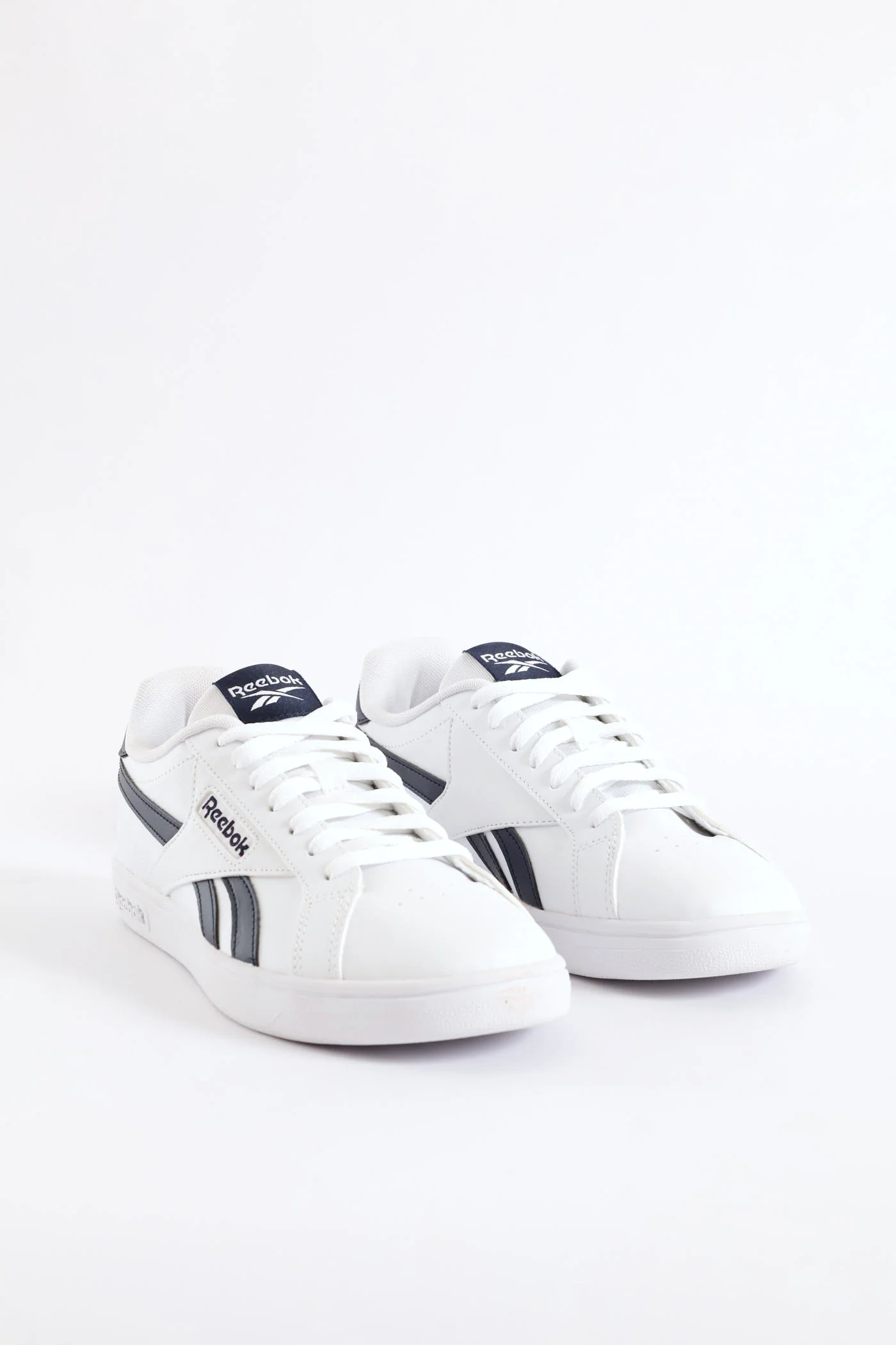 Retro Court Lace Up Sneaker - White/Navy - Image 3