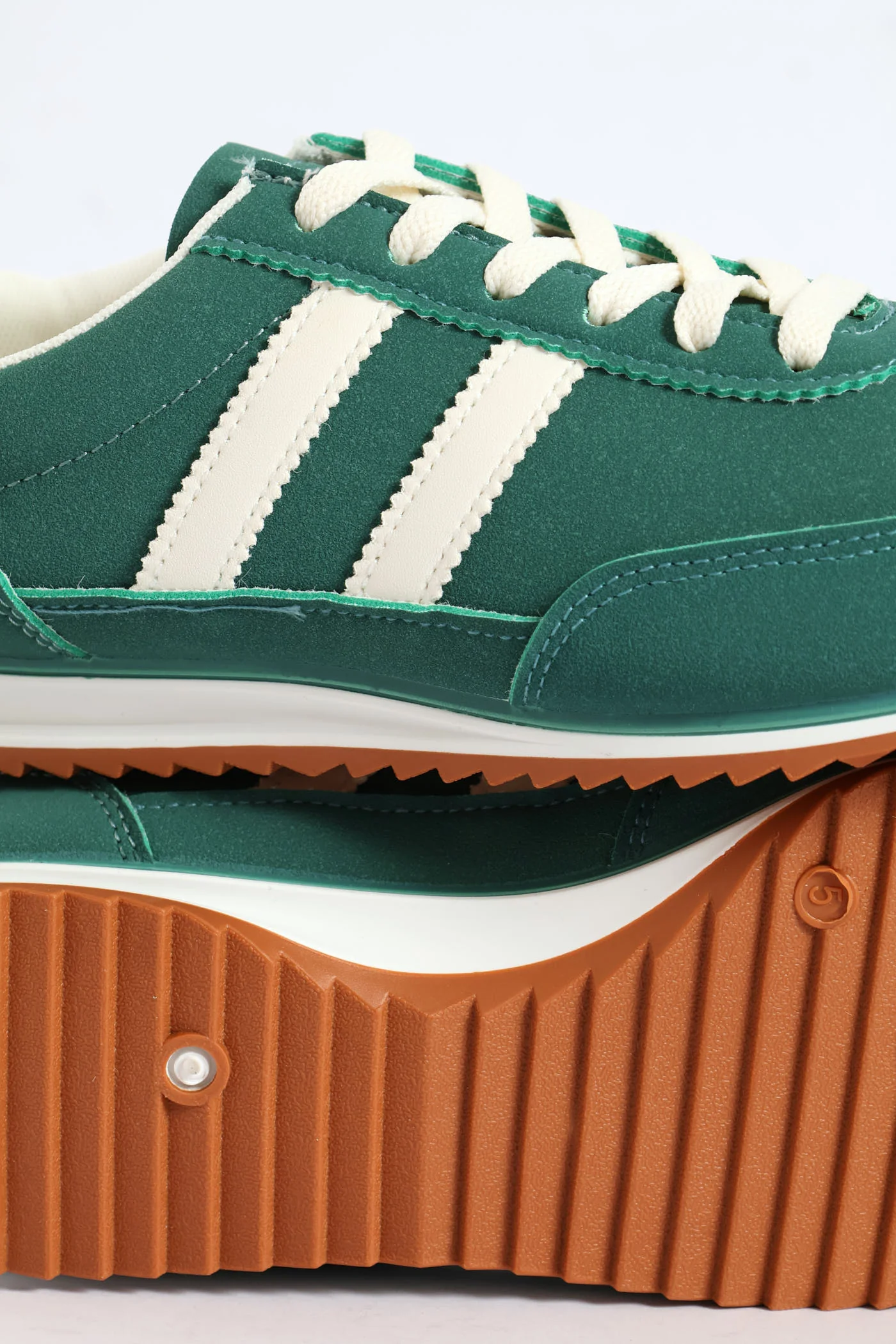 Retro Lace Up Sneaker - Forest Green - Image 6