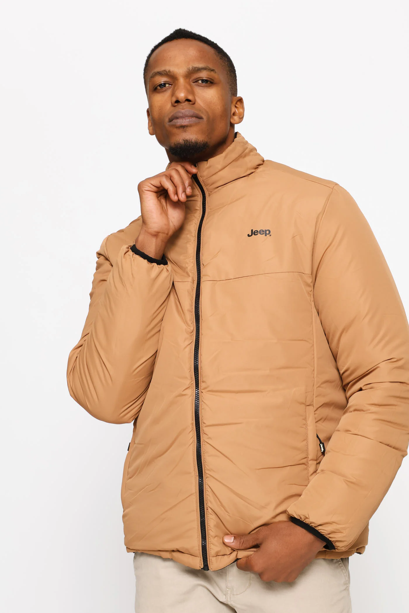 Reversible Puffer Jacket - Black/Stone - Image 2