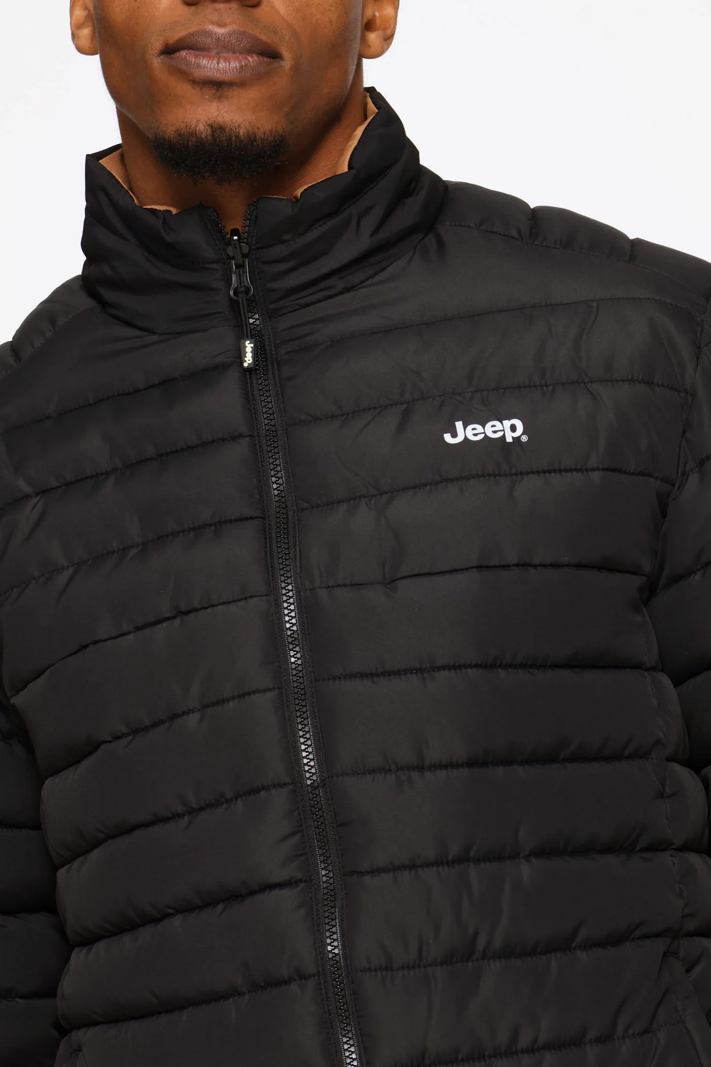 Reversible Puffer Jacket - Black/Stone - Image 3