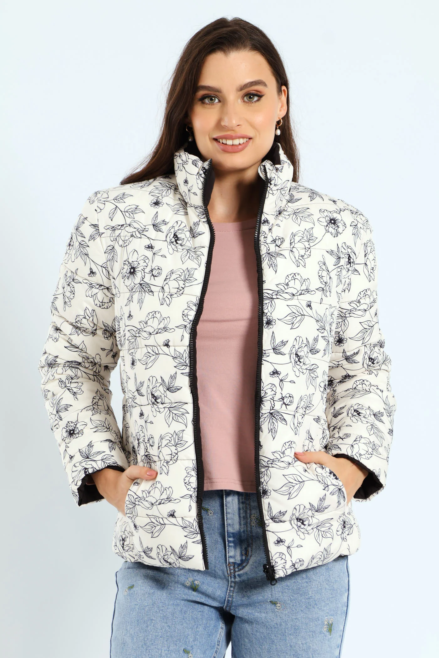 Reversible Puffer Jacket - Black/White - Image 3