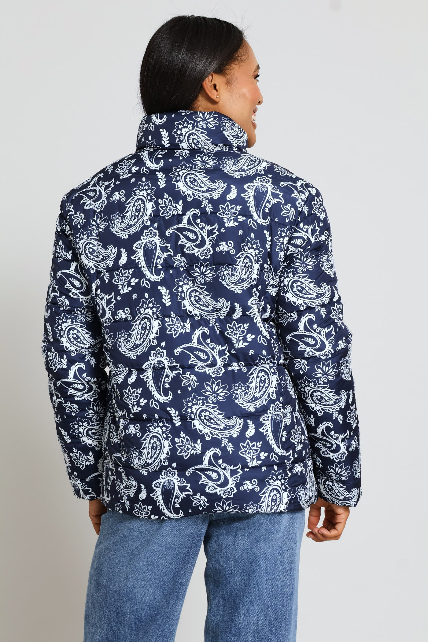 Reversible Puffer Jacket - Navy/White - Image 6