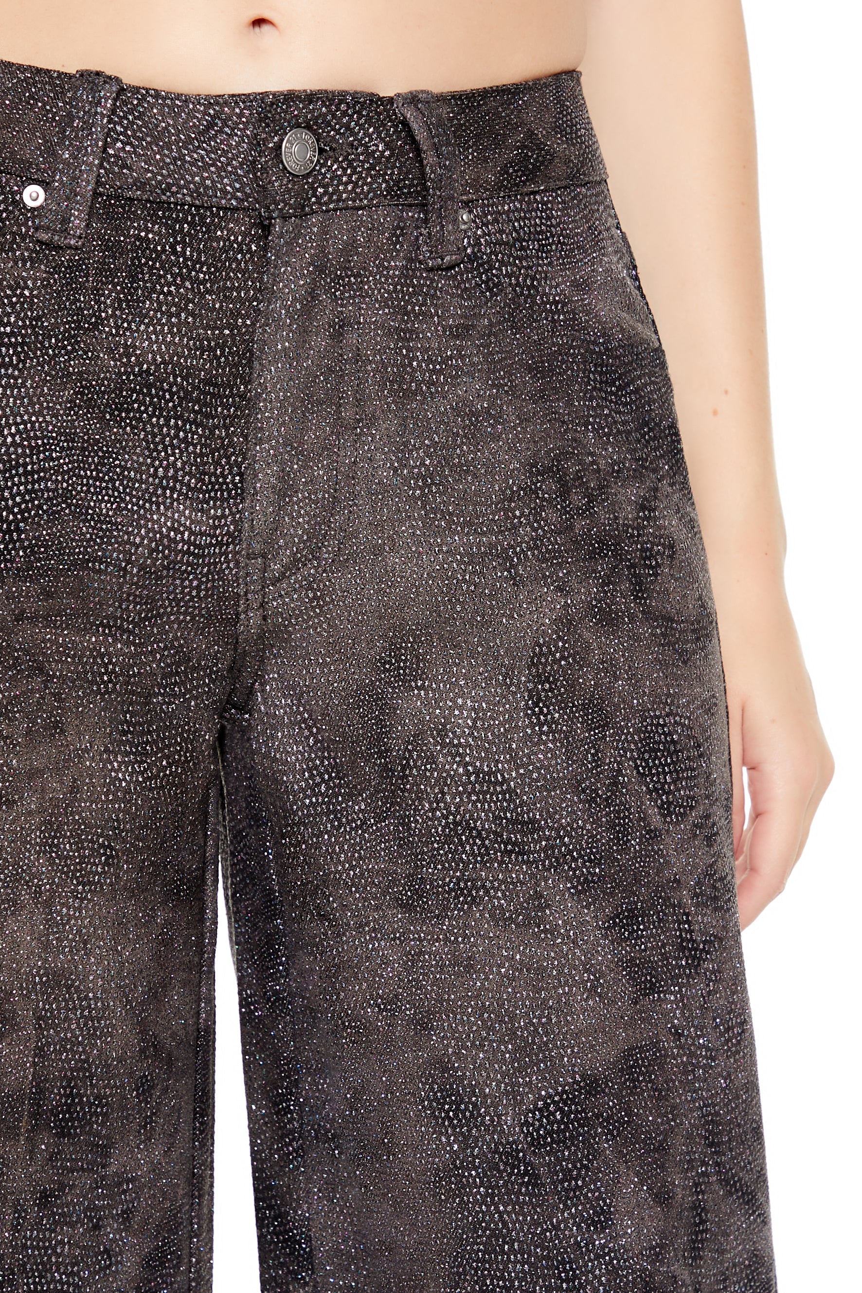 Rhinestone Mid-Rise Cargo Pants - Brown - Image 2