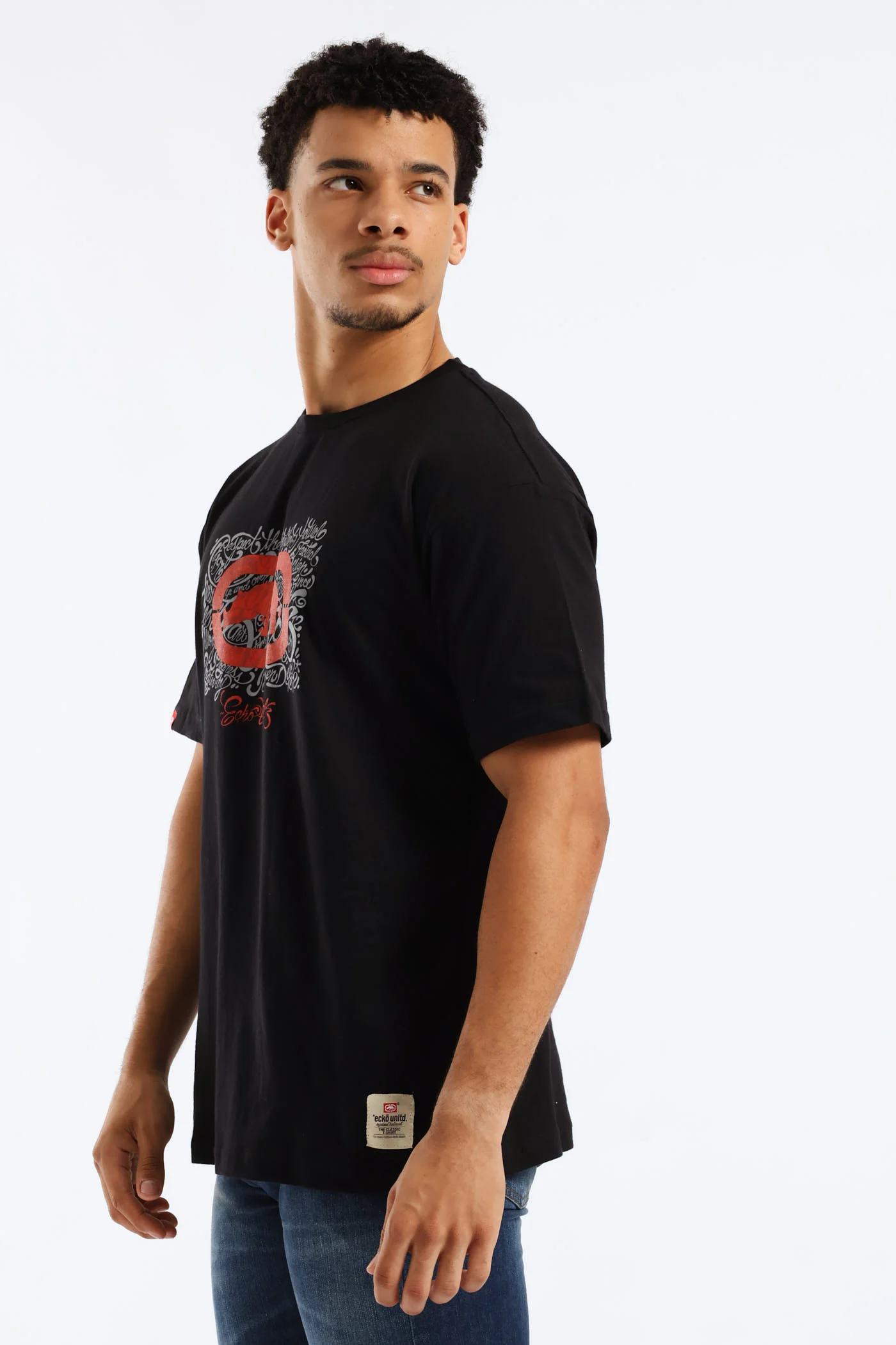 Rhino Chest Script Tee - Black - Image 4