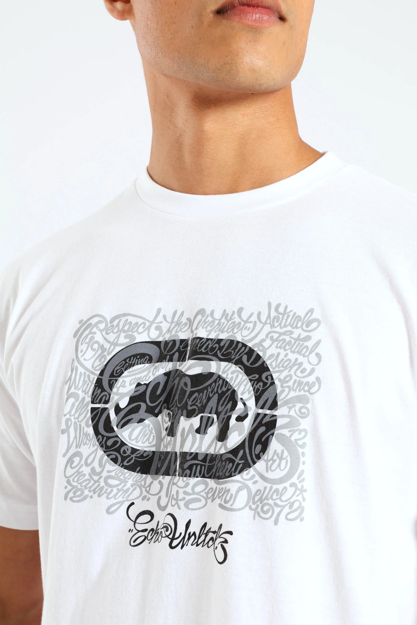 Rhino Chest Script Tee - White - Image 4