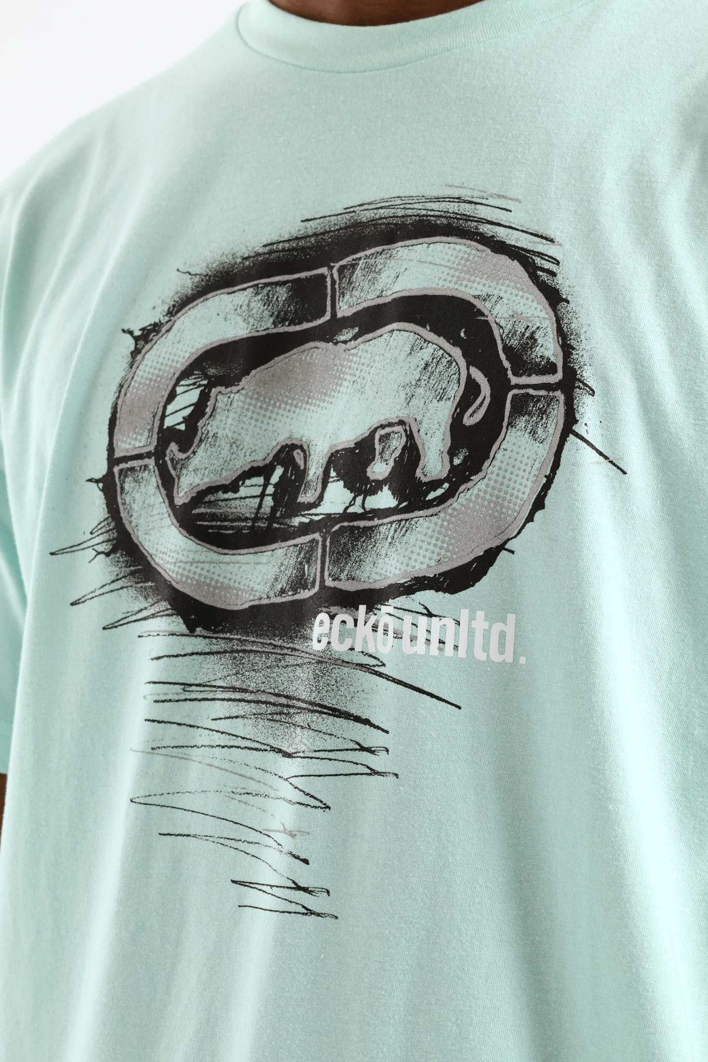 Rhino Shadow Print Tee - Mint - Image 2