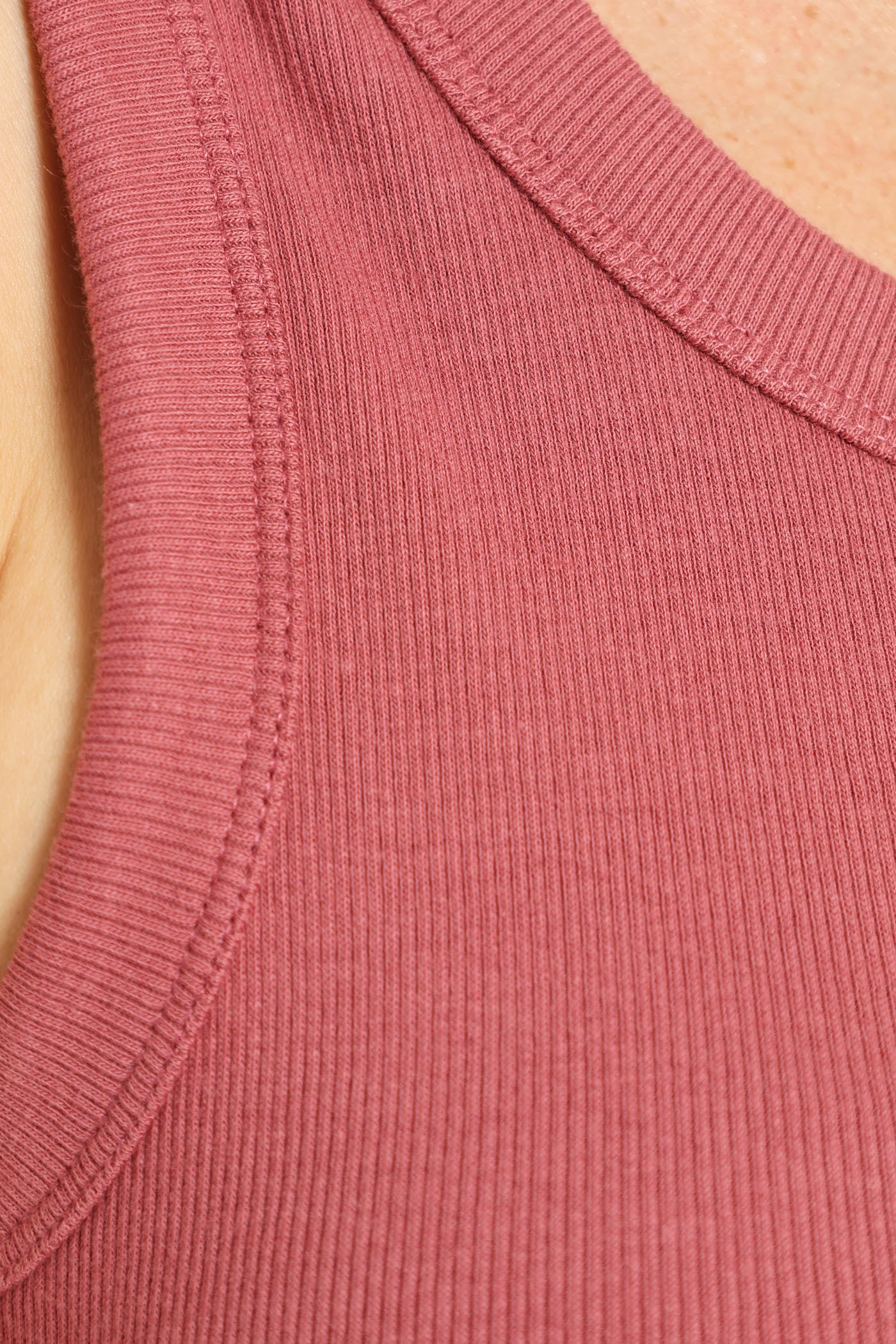 Rib Fitted Tank Top - Deco Rose - Image 2