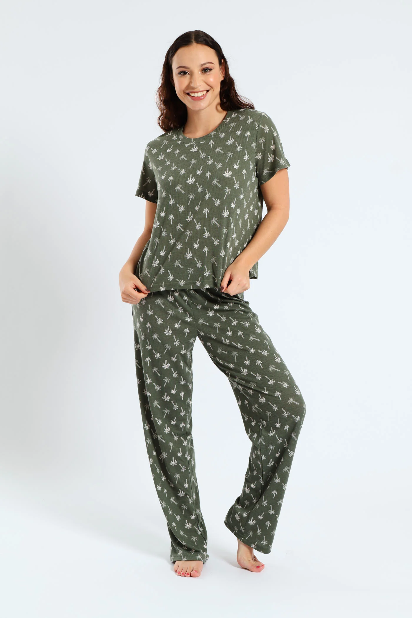 Rib Knit Palm Tee - Fatigue - Image 2