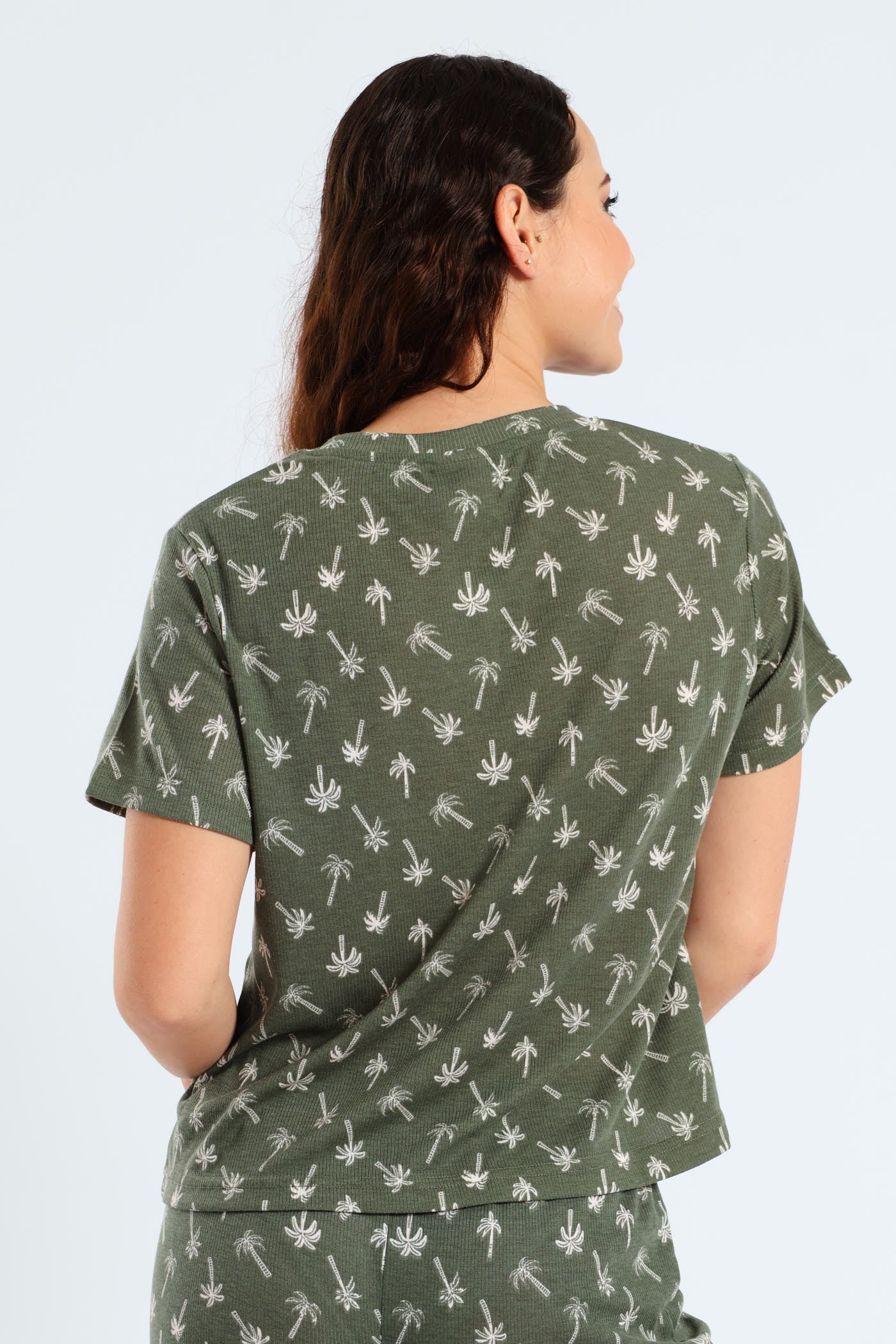 Rib Knit Palm Tee - Fatigue - Image 5